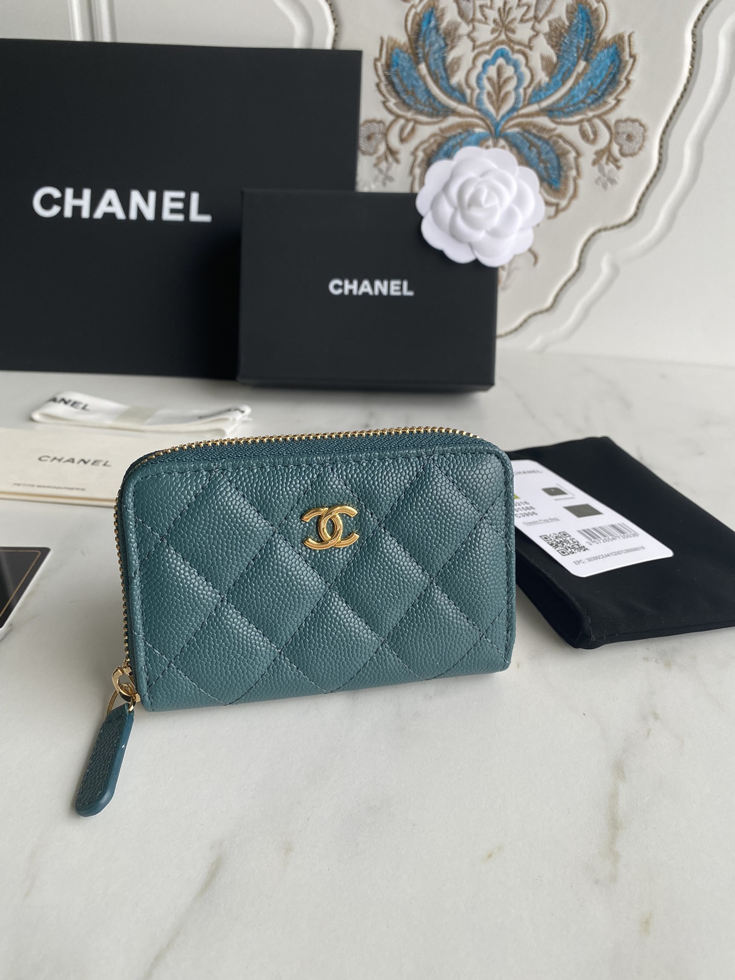[TOP] CHANEL Zipper Leather Wallet 11x7.5cm - GHW - 5 Color