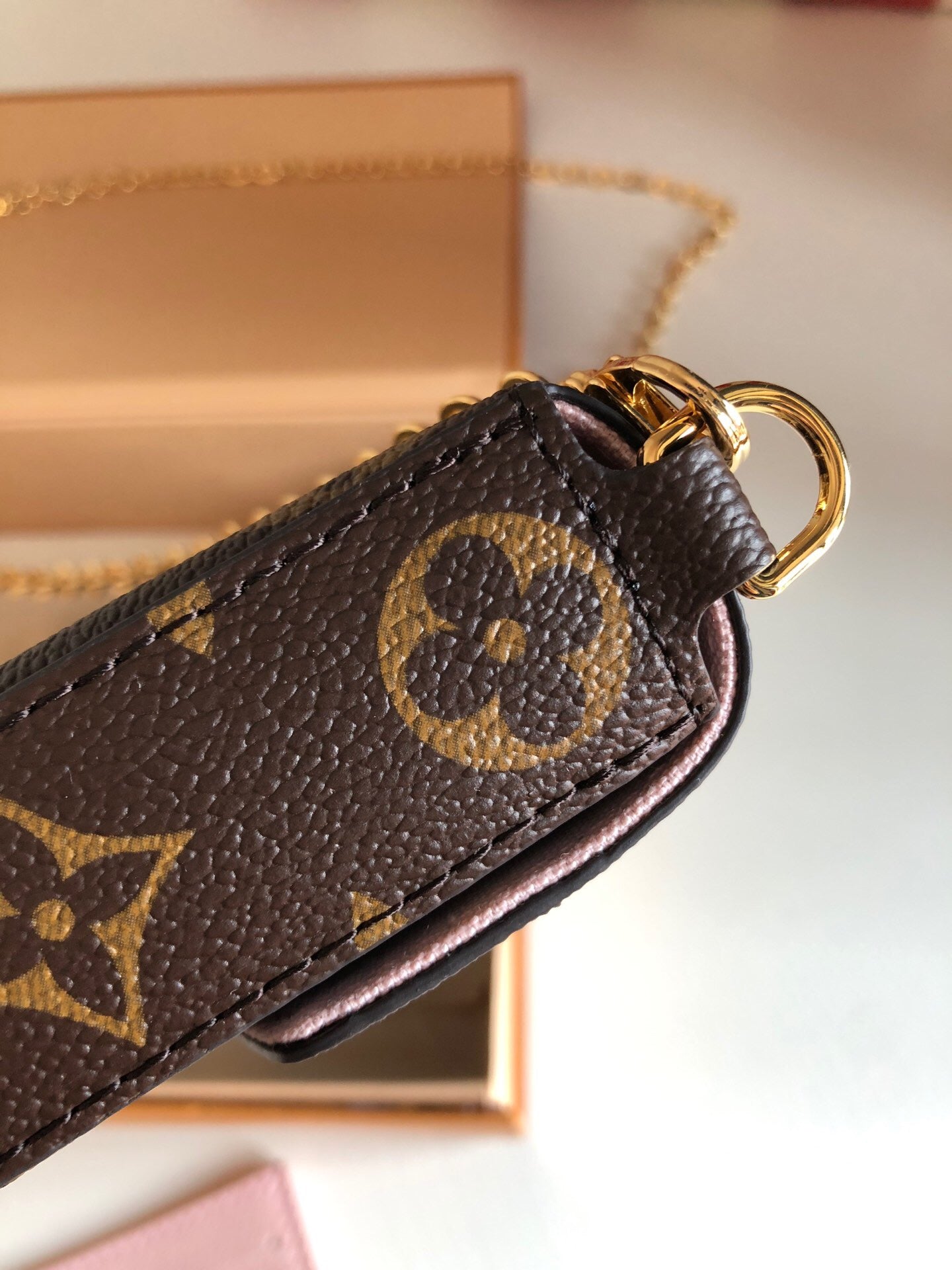 [TOP] Louis Vuitton LV Felicie Pochette Monogram 21X12X3cm - Light Pink