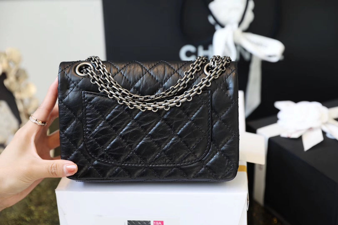 [TOP] CHANEL 2.55 Reissue Bag Small 20cm- Black & SHW