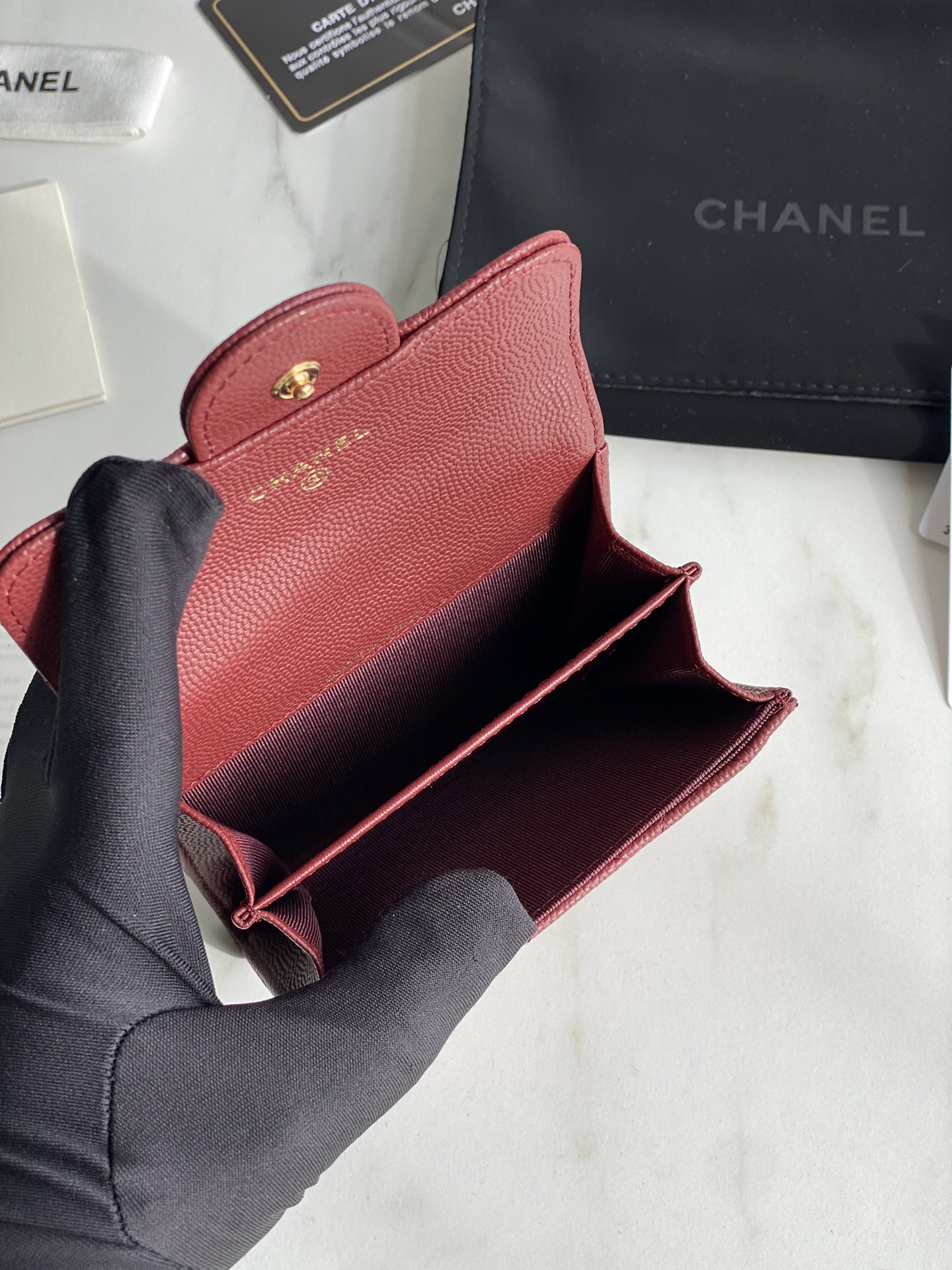 [TOP] CHANEL Flab Wallet - Red