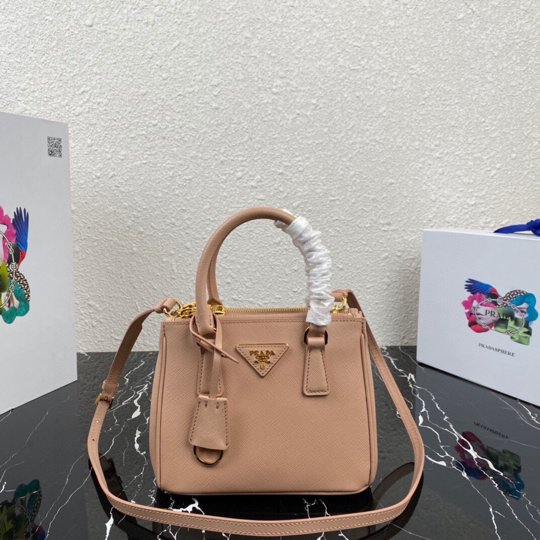 [TOP] PRADA Galleria Mini Saffiano Bag 20x15x9.5cm - Pink