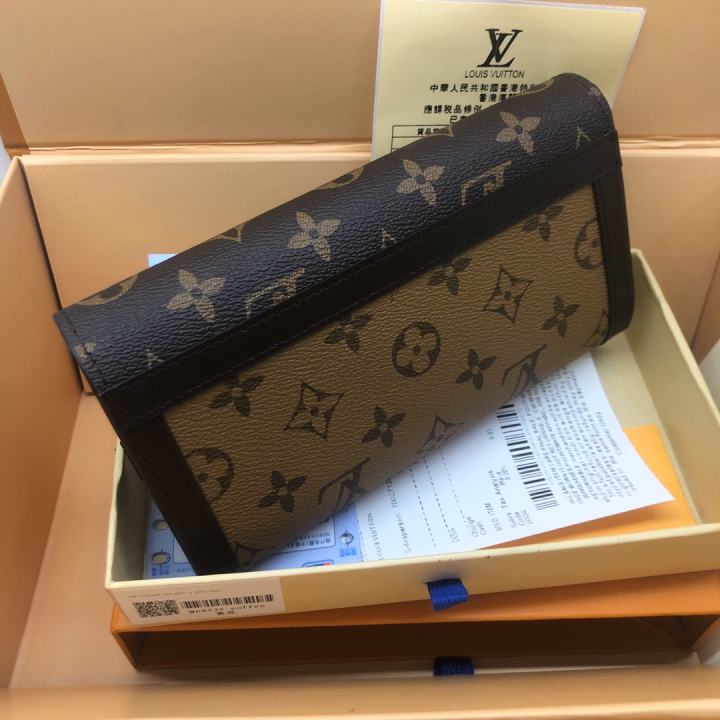 [TOP] Louis Vuitton LV Folding Long Wallet  20×10×2CM-Brown