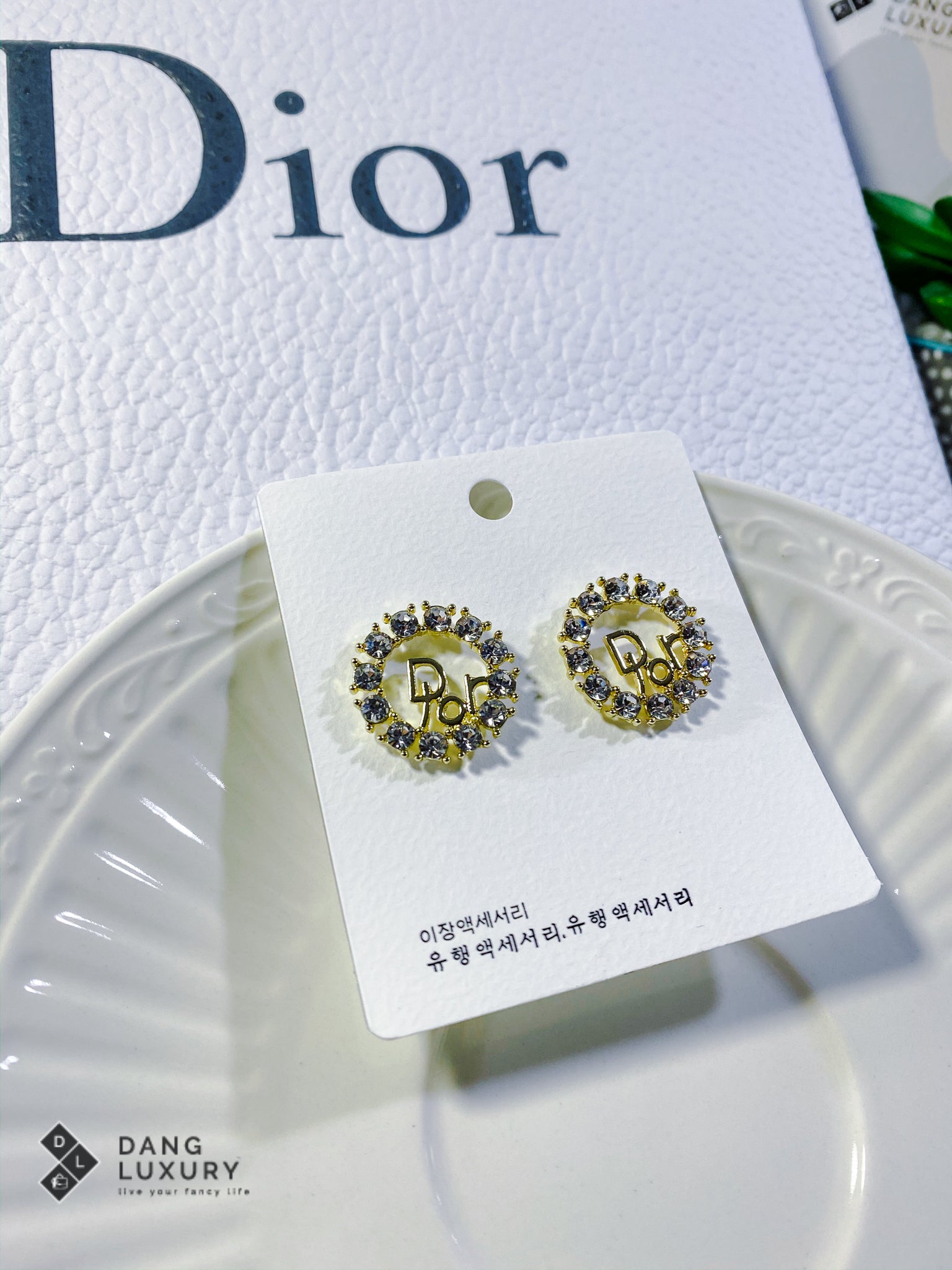 [TOP] Christian Dior Queen Stud Earrings