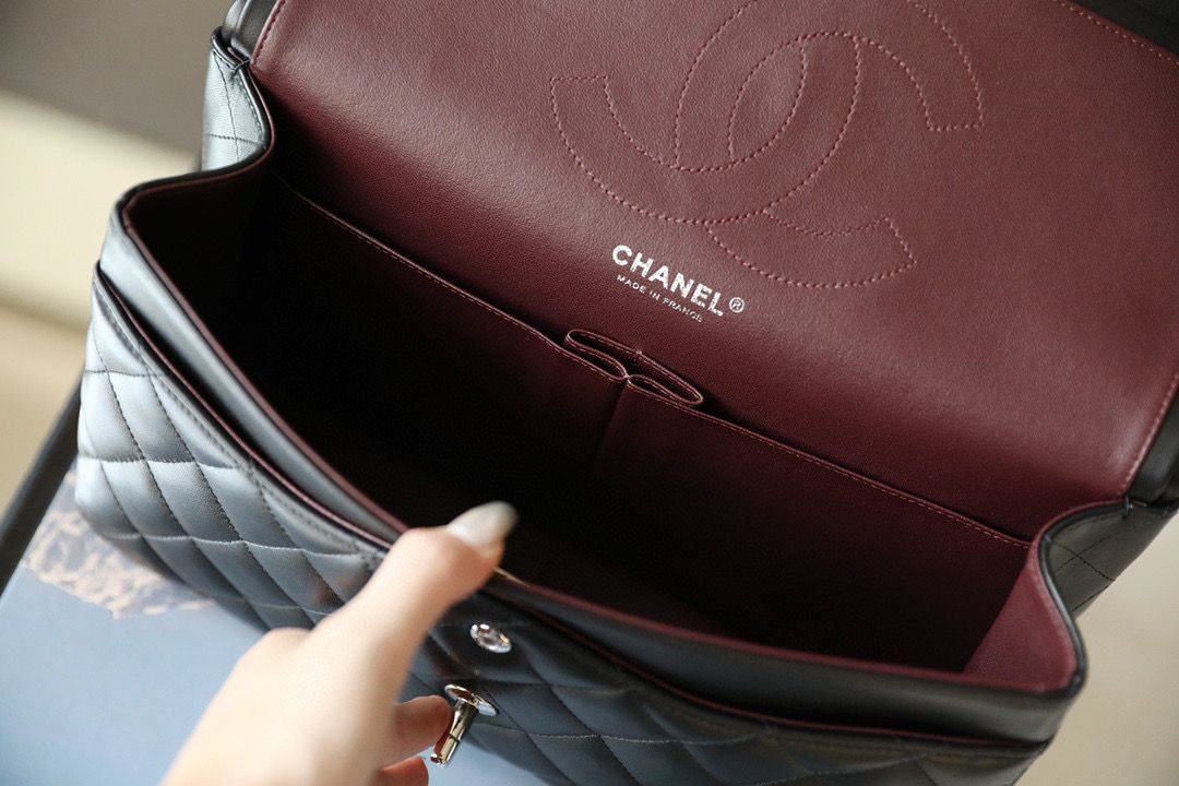 [TOP] CHANEL Classic Flap Bag Lambskin Jumbo 30CM - Black & SHW