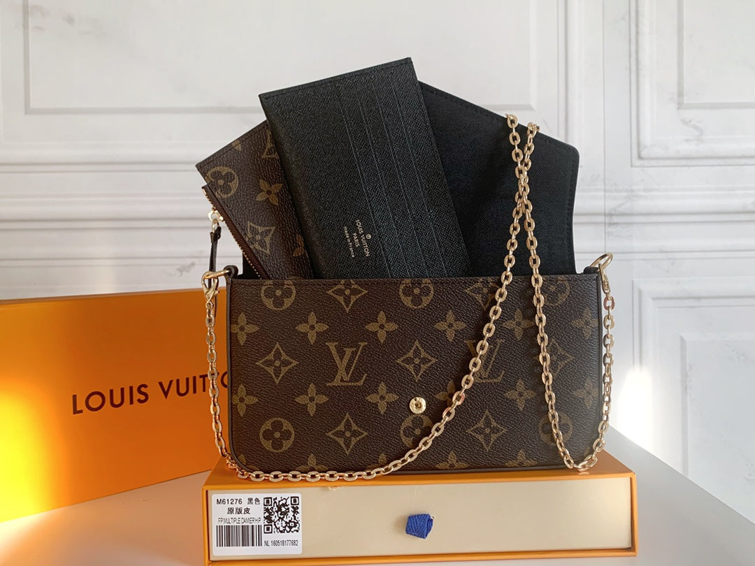 [TOP] Louis Vuitton LV Felicie Monogram 21X12X3cm - Black