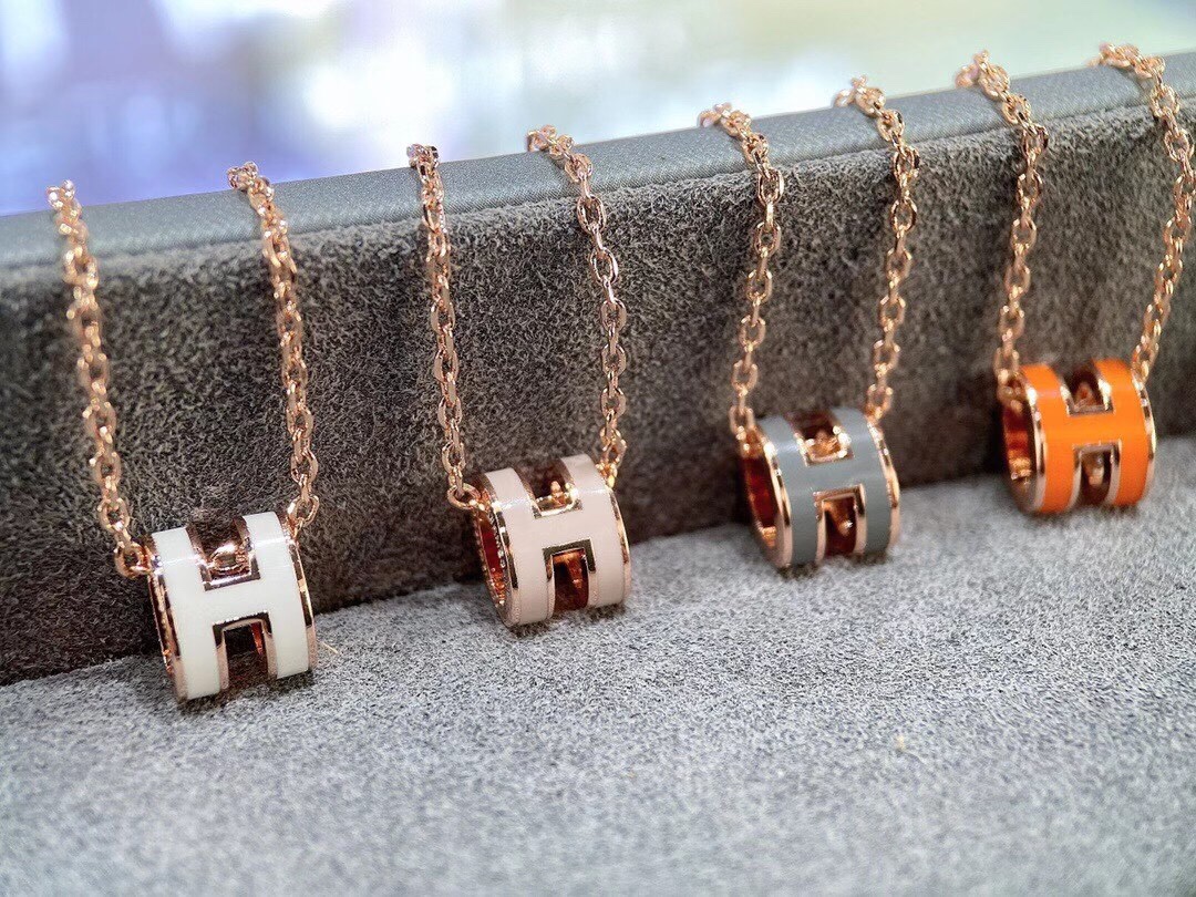 [TOP] HERMES Mini H Logo Necklace