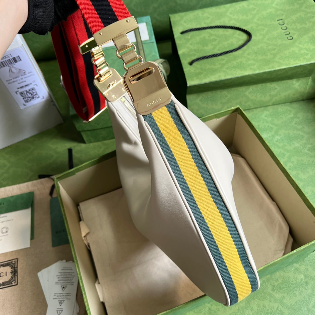 [TOP] GUCCI G*G Attache Large Shoulder Bag - White