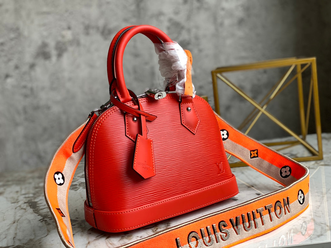 [TOP] Louis Vuitton LV  Alma BB Epi Leather 23.5X17.5X11.5cm - Red