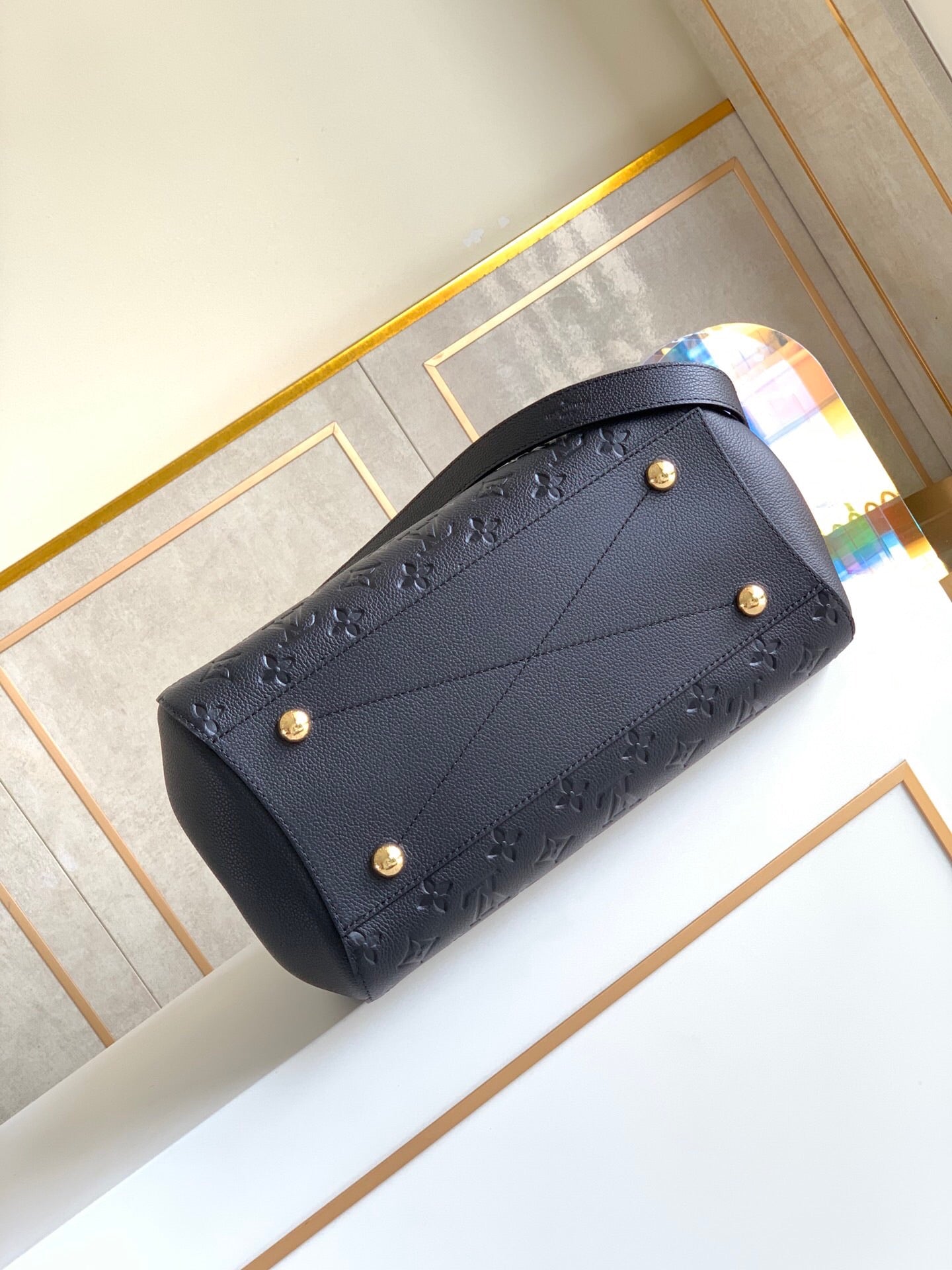 [TOP] Louis Vuitton LV LV Montaigne MM Empreinte Bag - BLACK