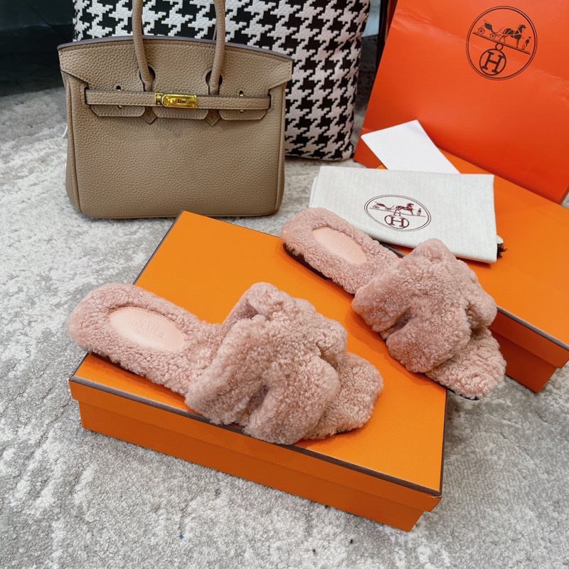 [TOP] HERMES Oran Shearling Sandals - Collection