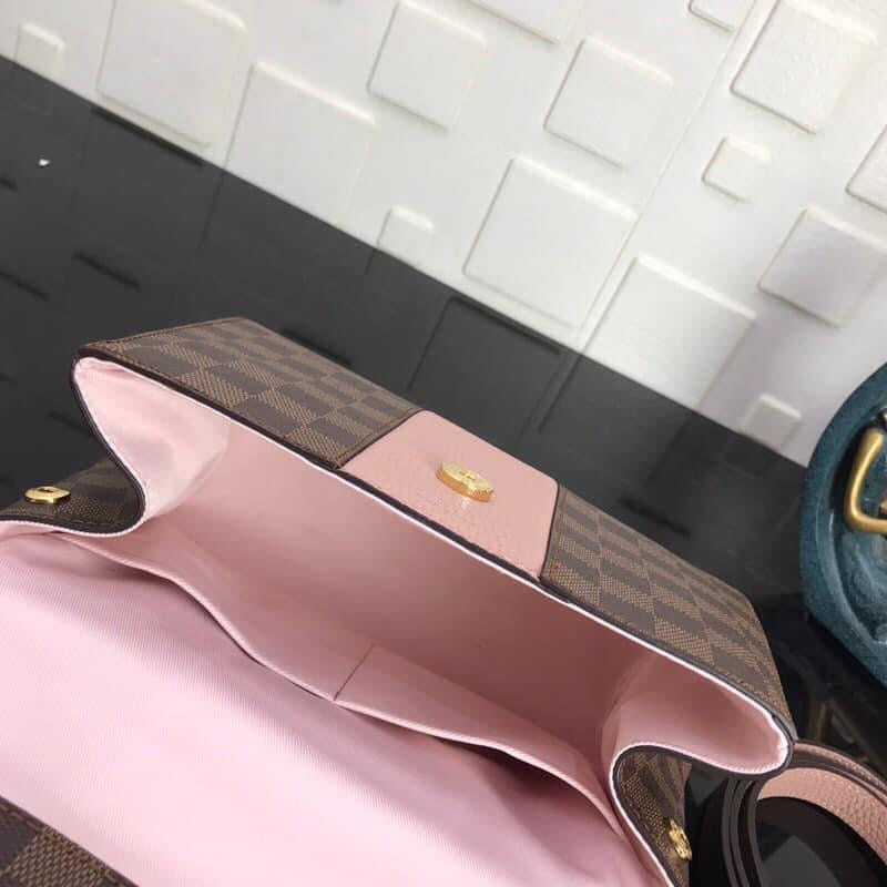 [TOP] Louis Vuitton LV L*V Magnolia Damier Ebene Canvas Bond Street 17× 24×9 cm - Pink