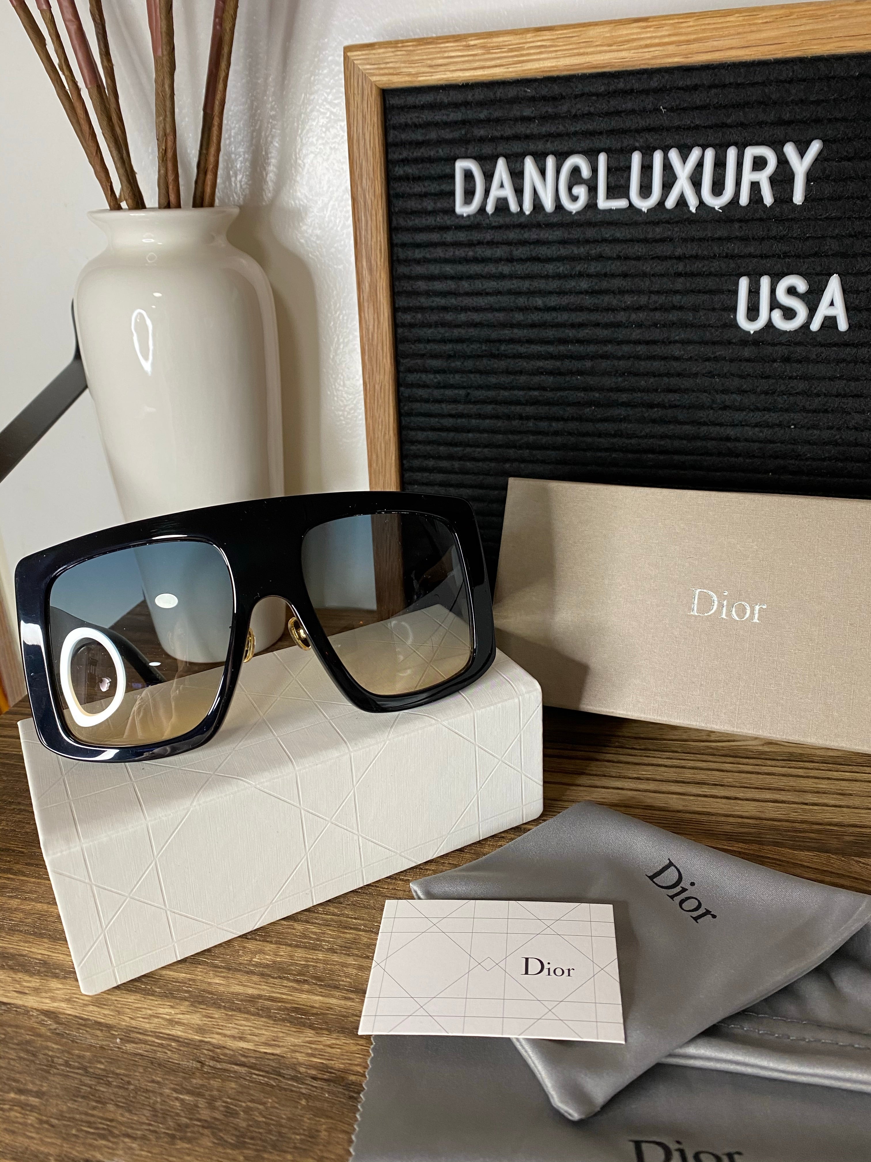 [TOP] Christian Dior CD Solight Square Sunglasses  - BLACK