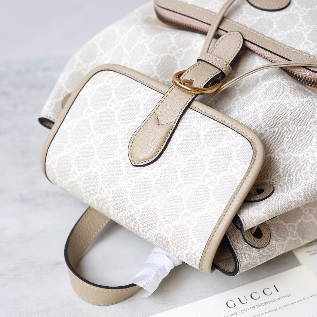 [TOP] GUCCI G*G Interlocking G Backpack - Cream