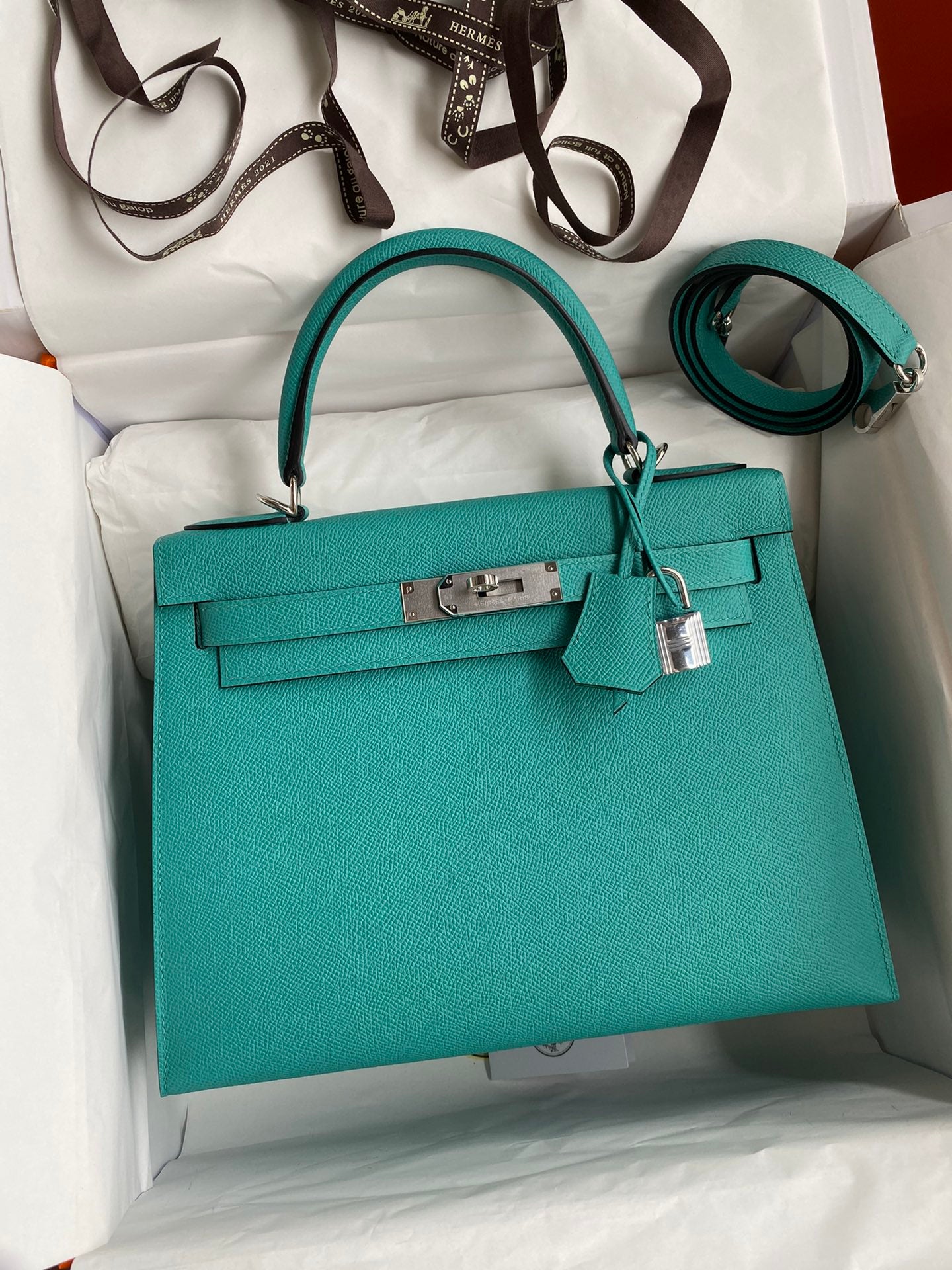 [TOP] HERMES K28 Epsom Bag - Vert Verone