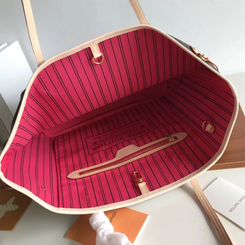 [TOP] Louis Vuitton LV LV Neverfull MM Bag - Fuchsia