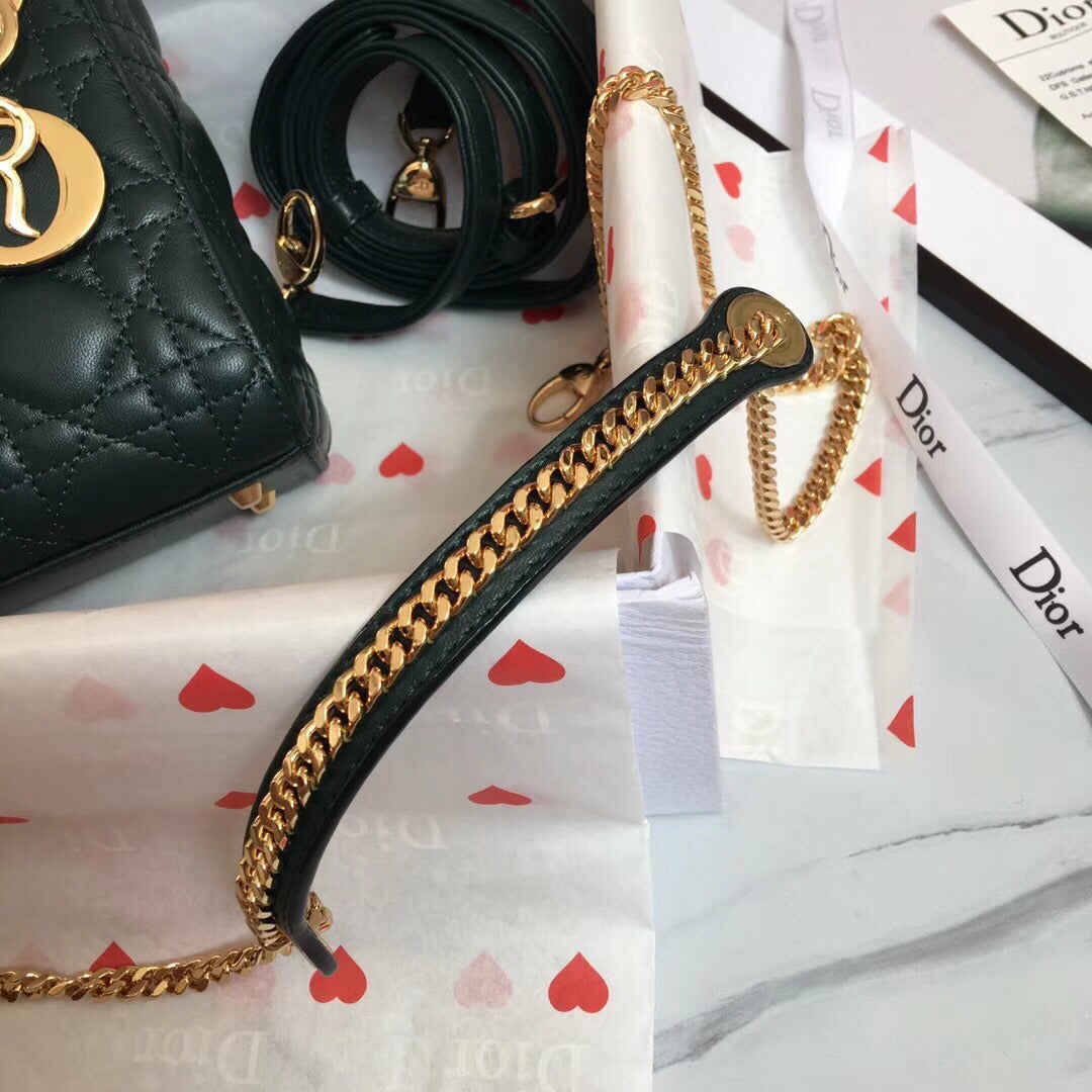 [TOP] Christian Dior Lady Christian Dior Bag Mini - Dark Green