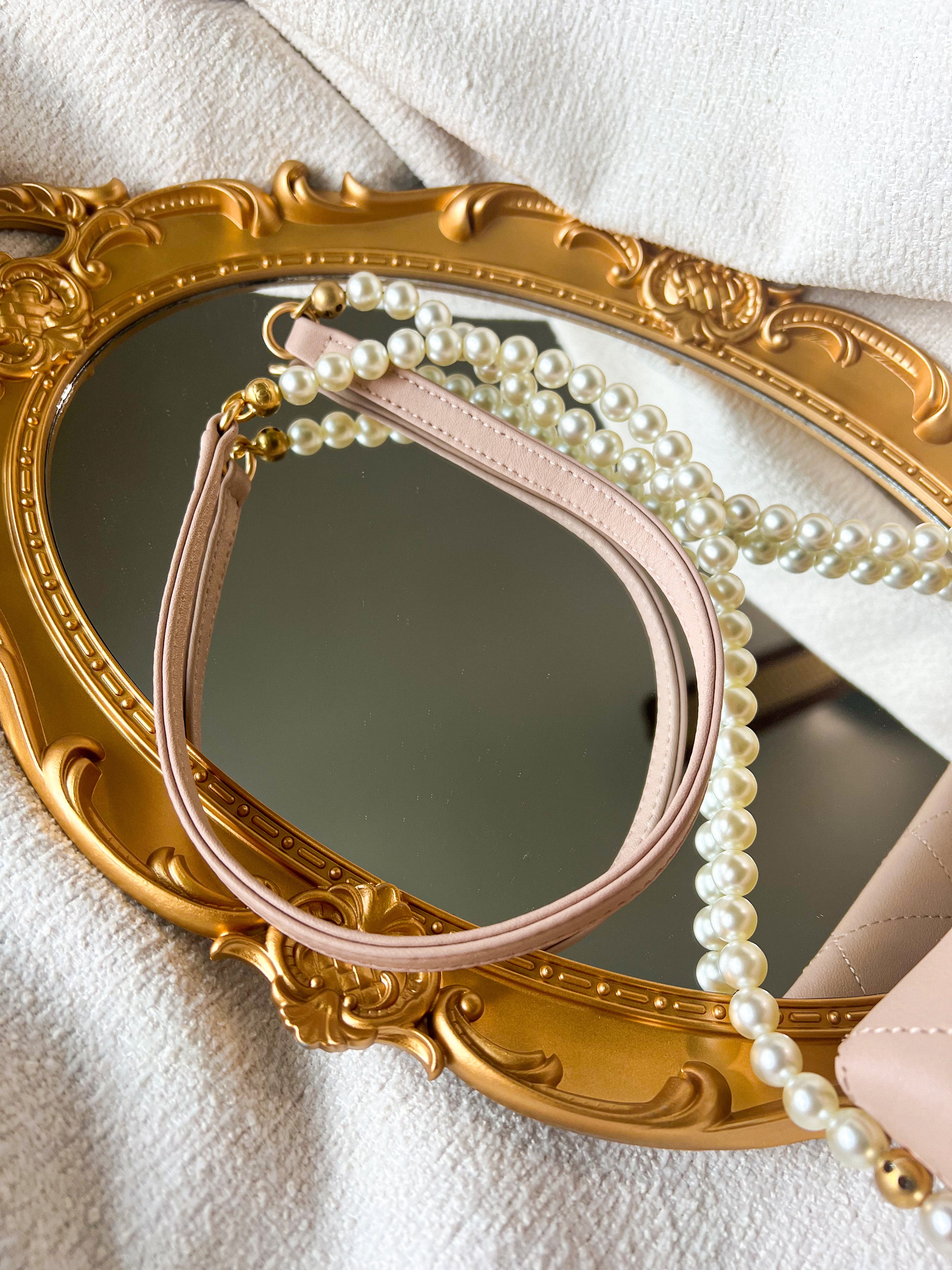 [TOP] CHANEL Hobo Bag Imitation Pearls Small - Beige