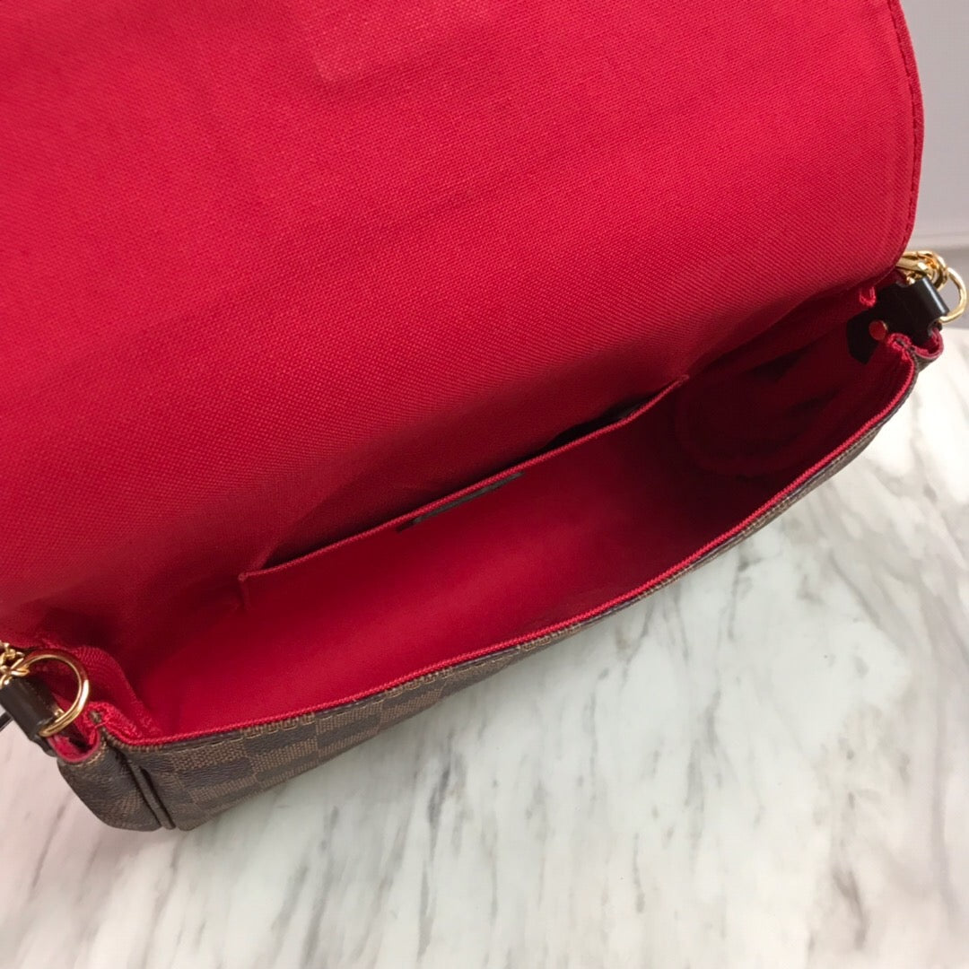 [TOP] Louis Vuitton LV  Favorite Bag  MM 24x15.5x4.5cm-Damier Ebene