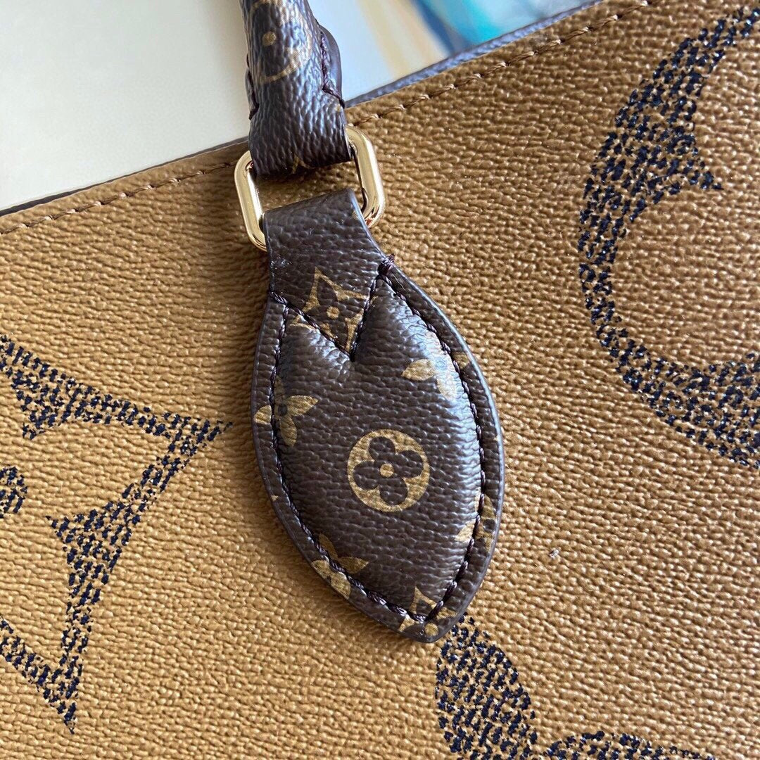 [TOP] Louis Vuitton LV On The Go Reverse Monogram Large Tote 41*34*19cm-Brown