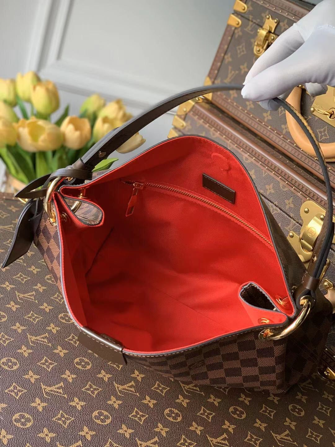[TOP] Louis Vuitton LV Graceful PM Monogram Bag 35x30x11cm- Red
