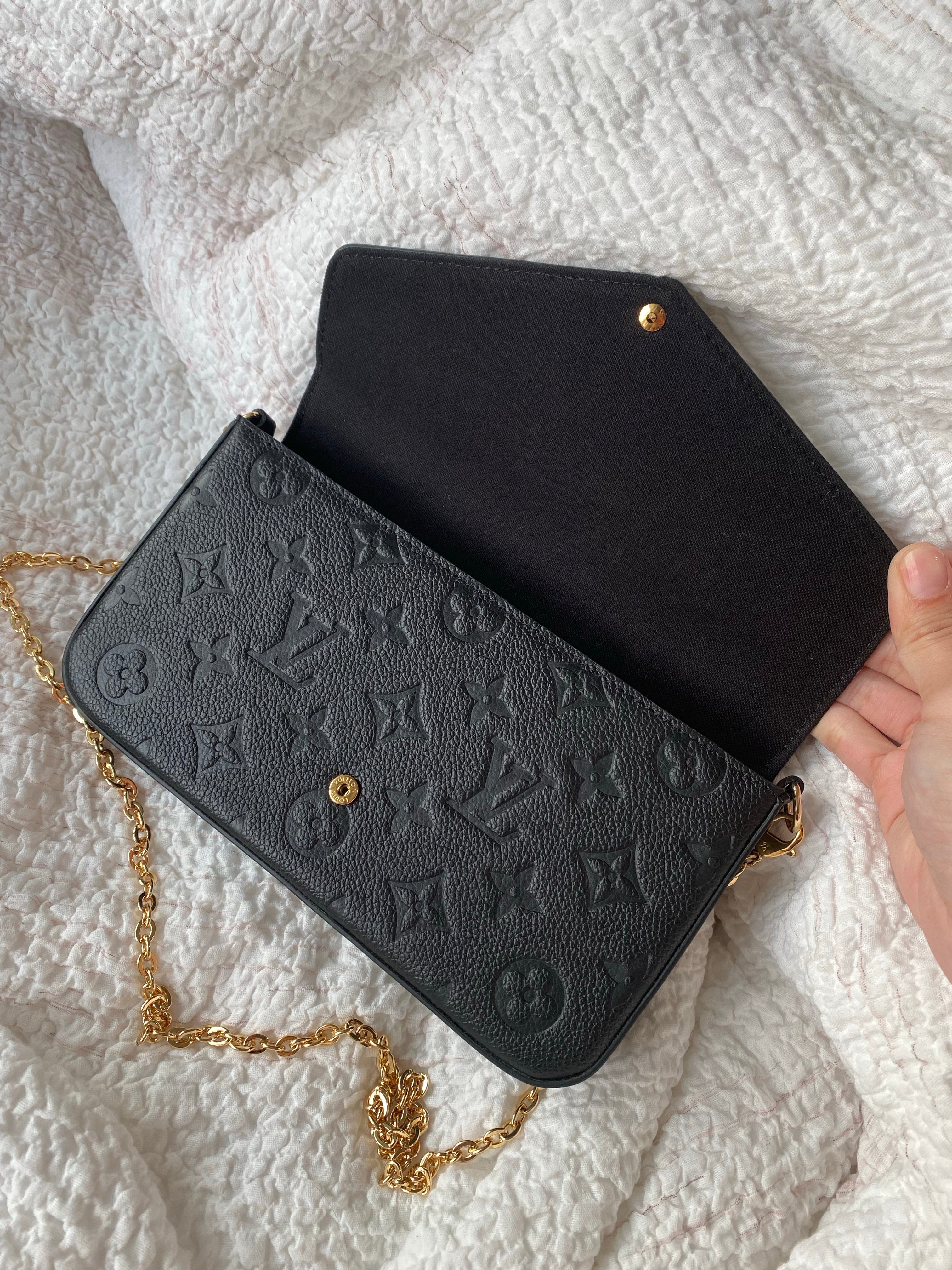 [TOP] Louis Vuitton LV £V Felicie Empreinte Pochette 21X12X3cm - Black