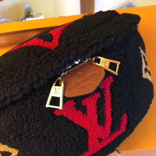 [TOP] Louis Vuitton LV LV Teddy Bumbag 17.78 ×35.56 ×12.7 cm- BLACK/RED