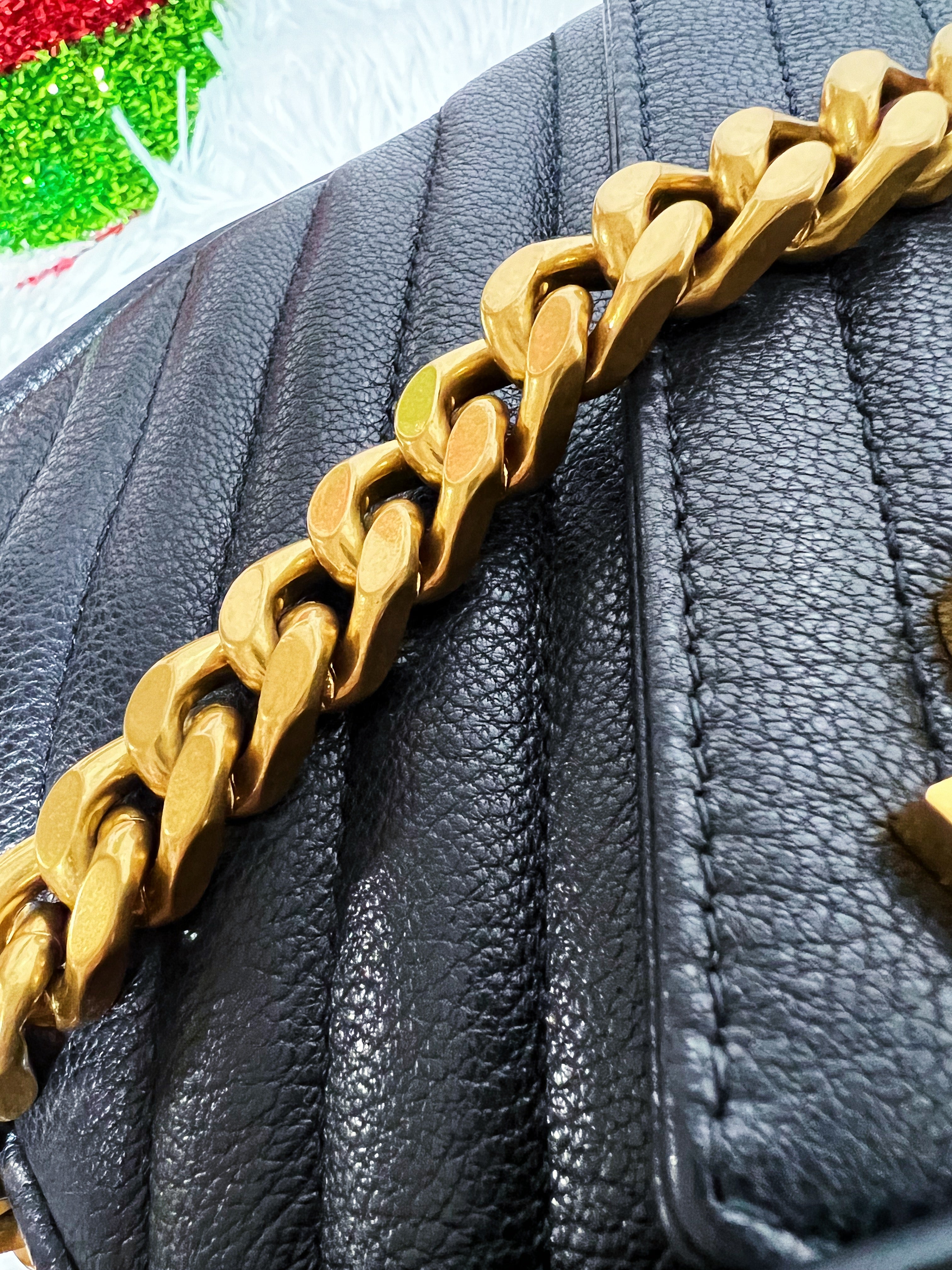 [TOP] Yves Saint Laurent YSL College Small Bag - Black w GHW