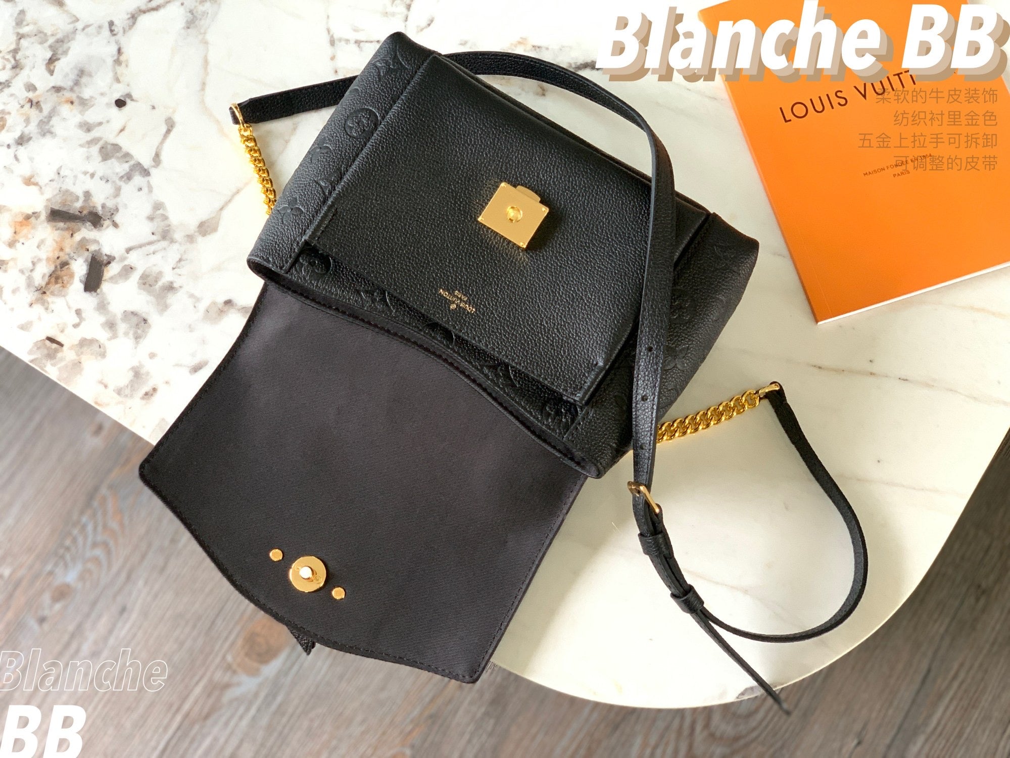 [TOP] Louis Vuitton LV L*V Blonche BB Empreinte Bag - Black