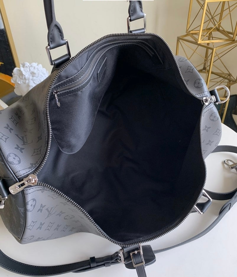 [TOP] Louis Vuitton LV Loui$ Vu!tt0n Keepall Travel Bag 50cm - Monogram Eclipse Reverse Black