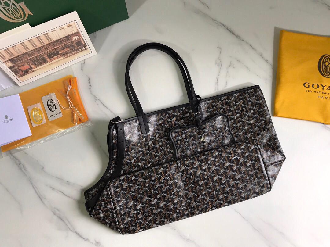 [TOP] Goyard Goyardine Chien Gris Pet Carrier Bag - Black