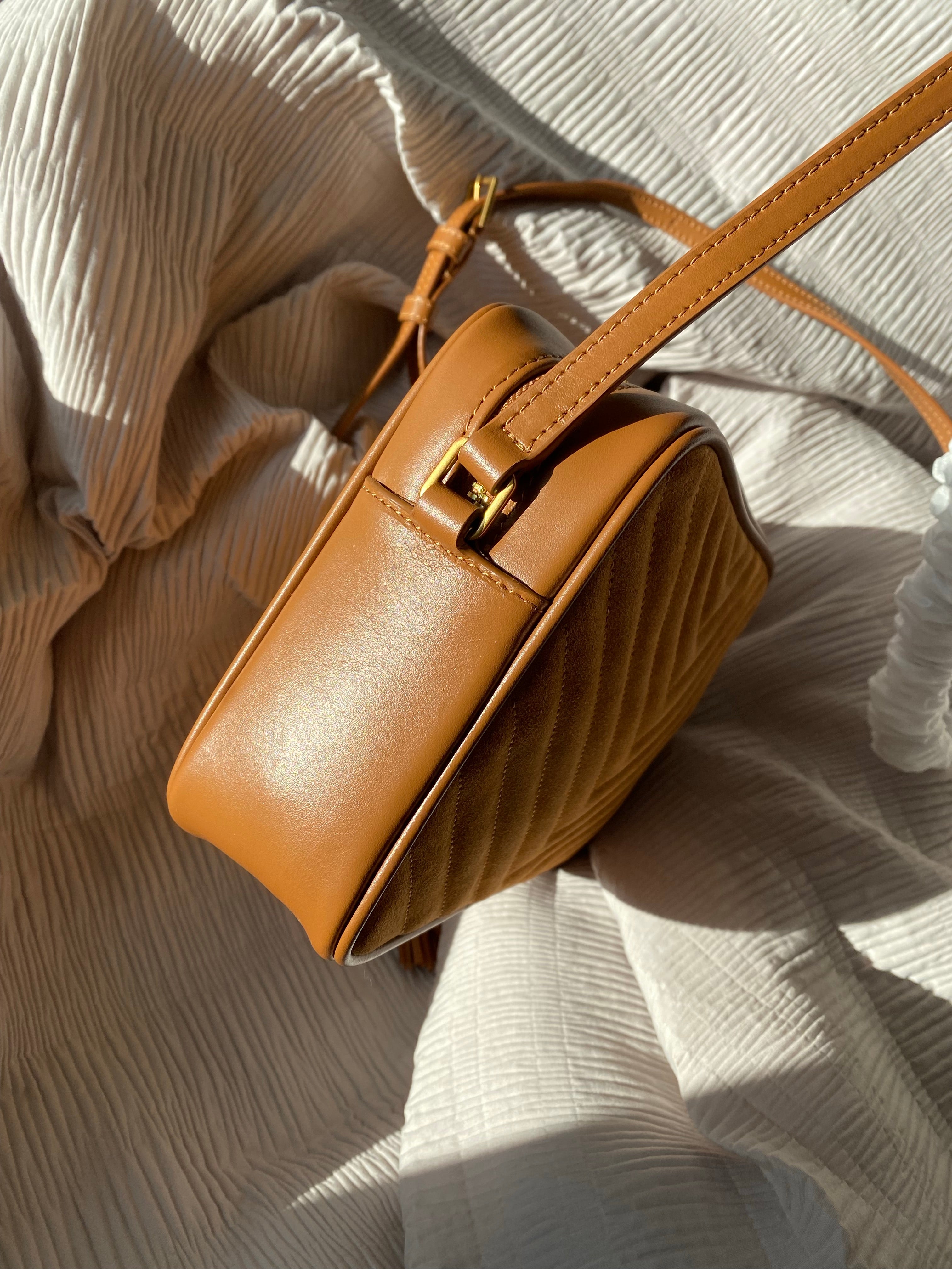 [TOP] Yves Saint Laurent YSL Loulou Camera Bag in Quilted Suede 23.5*16*7CM- BROWN