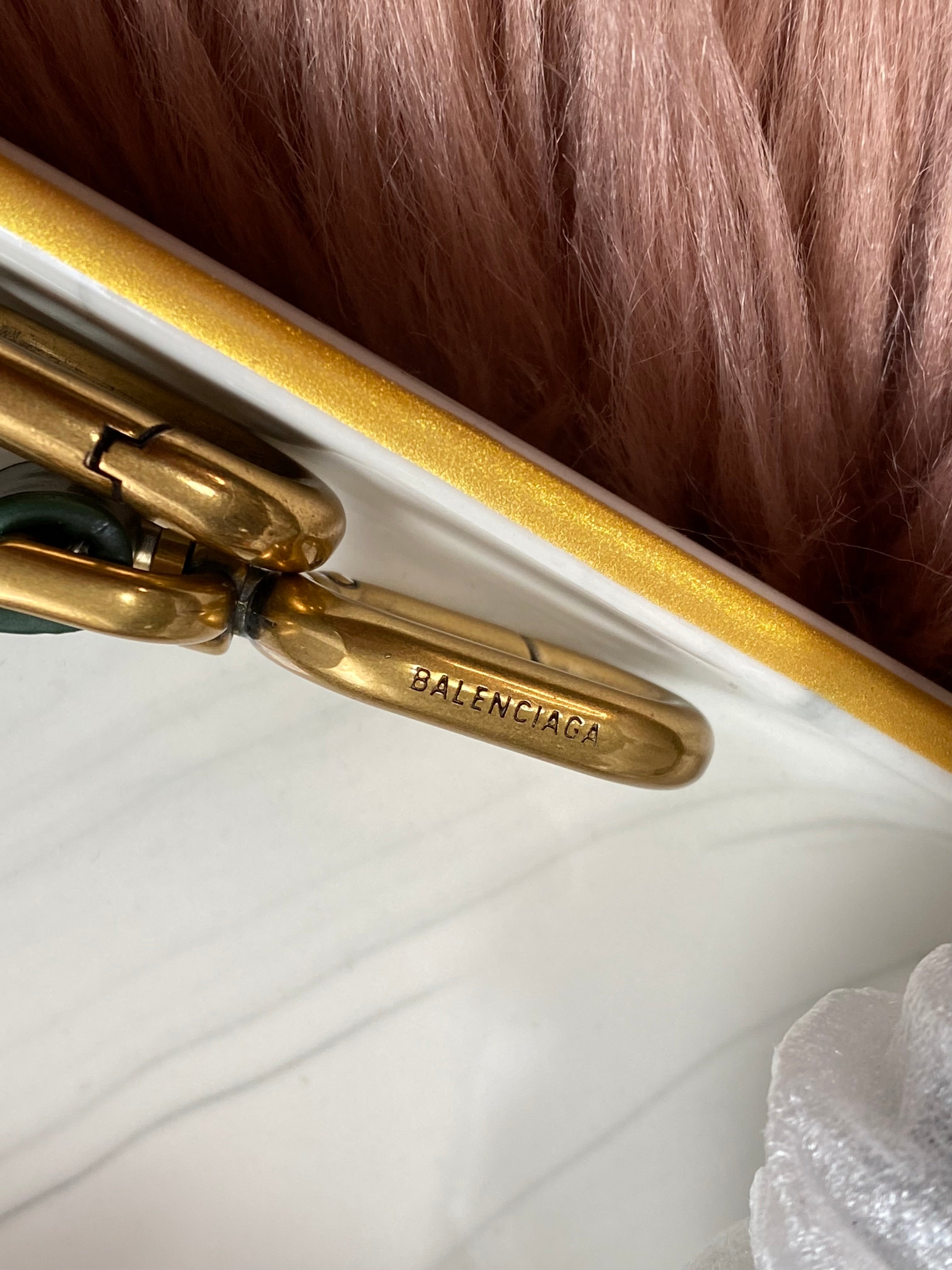 [TOP] BALENCIAGA Hourglass Small Crocodile-Effect Small Bag 23x14x10cm - Green