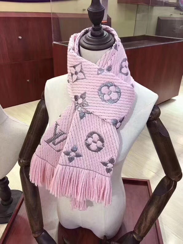 [TOP] Louis Vuitton LV L*V Verone Wool Silk Logomania Scarf - Pink