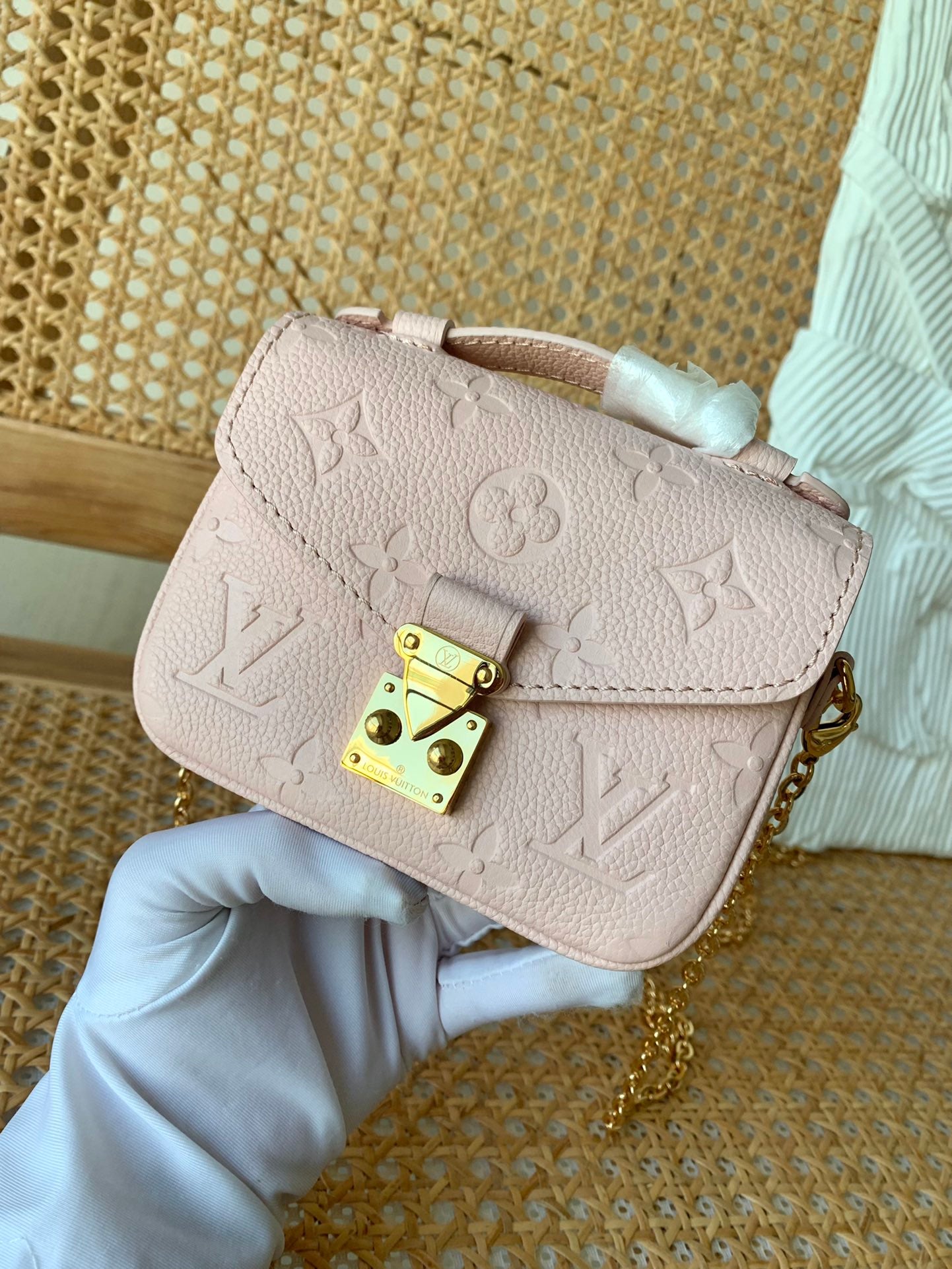 [TOP] Louis Vuitton LV Micro Empreinte Metis 14x11x3.5cm- Sakura Pink