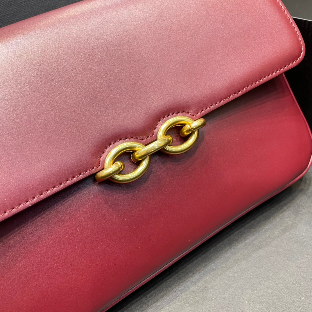[TOP] Yves Saint Laurent YSL Maillon Satchel Bag - Burgundy