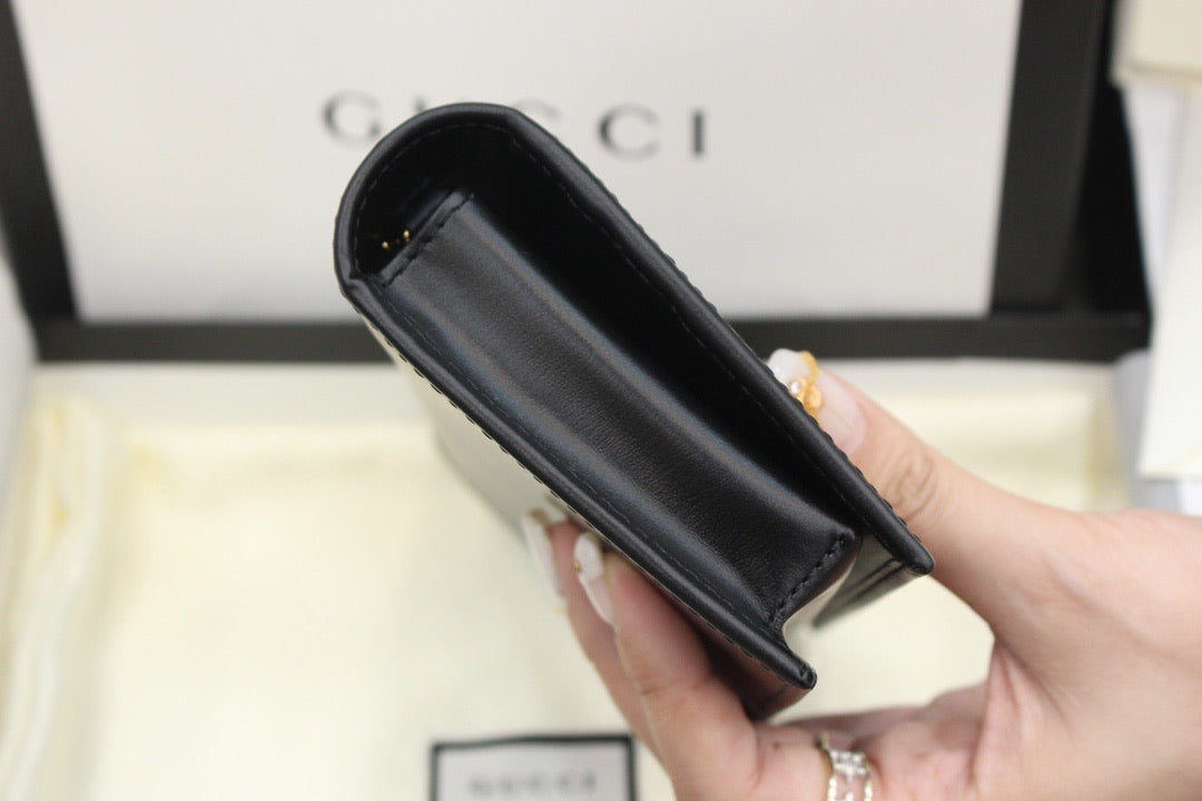 [TOP] GUCCI Horsebit 1955 Wallet With Chain - BLACK