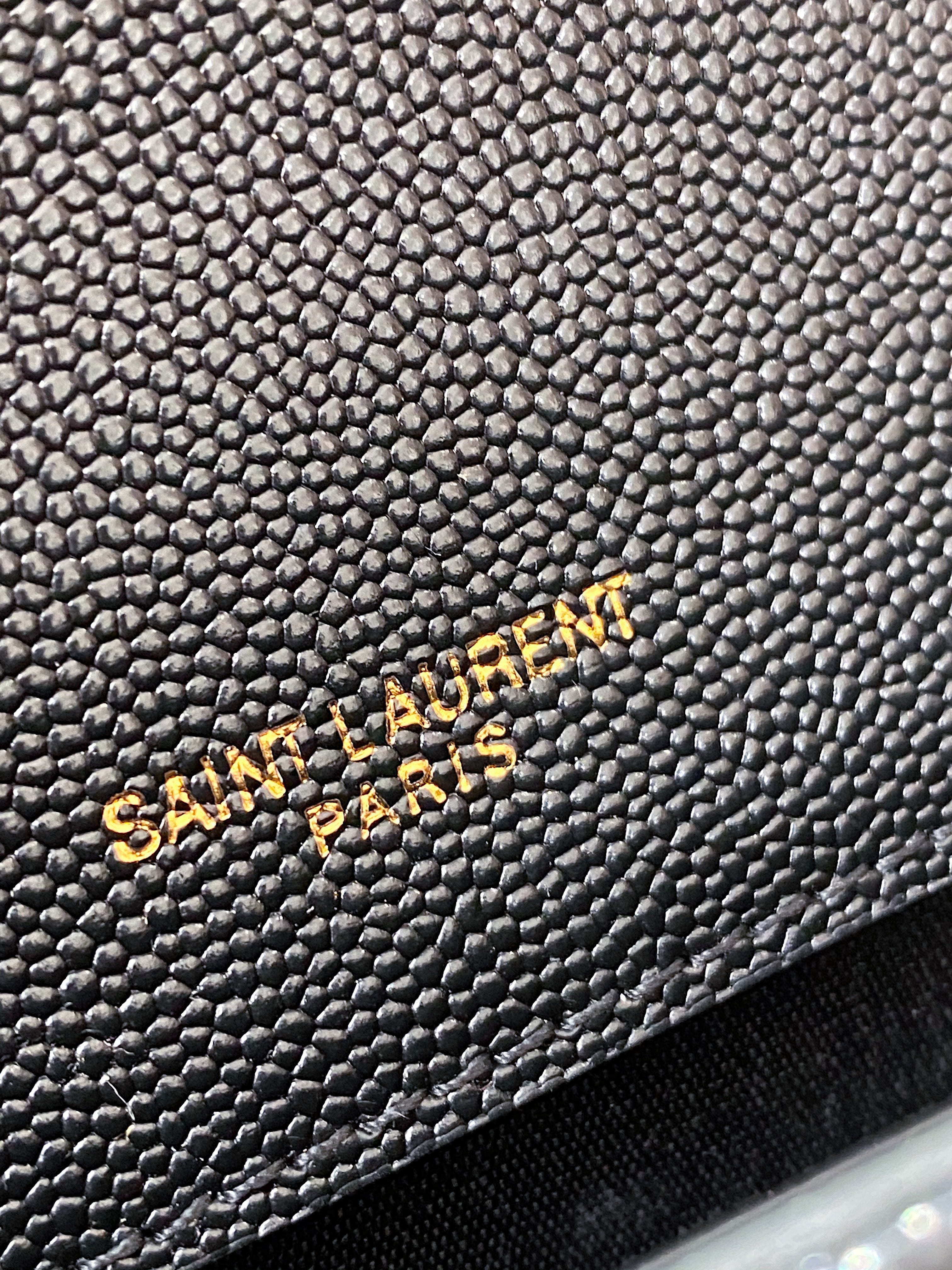 [TOP] Yves Saint Laurent YSL Y.S.L Envelope Shoulder Bag Small 21cm- Black & Gold Hardware