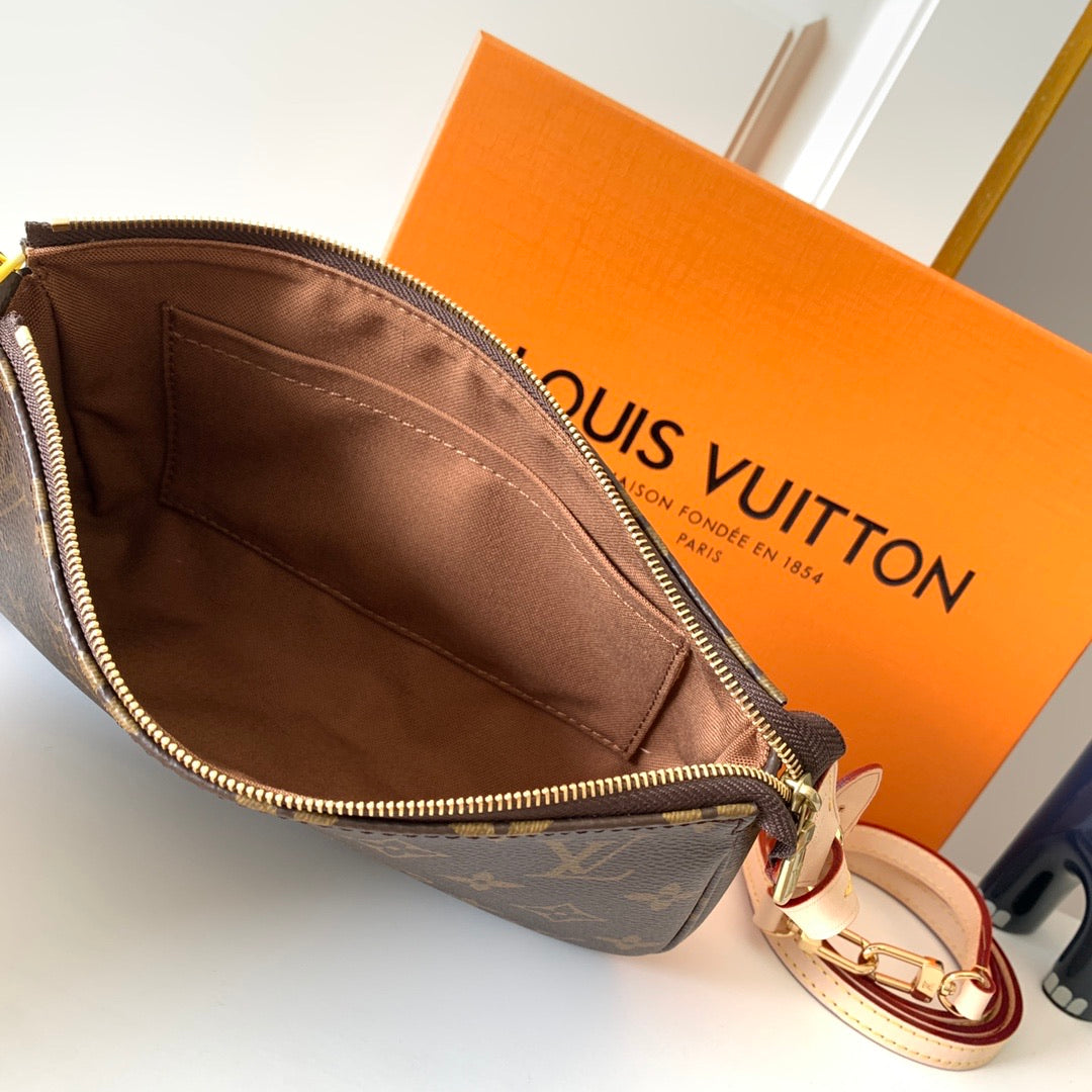 [TOP] Louis Vuitton LV LV Monogram Pochette Accessories 23.5x13.5x4cm-Brown