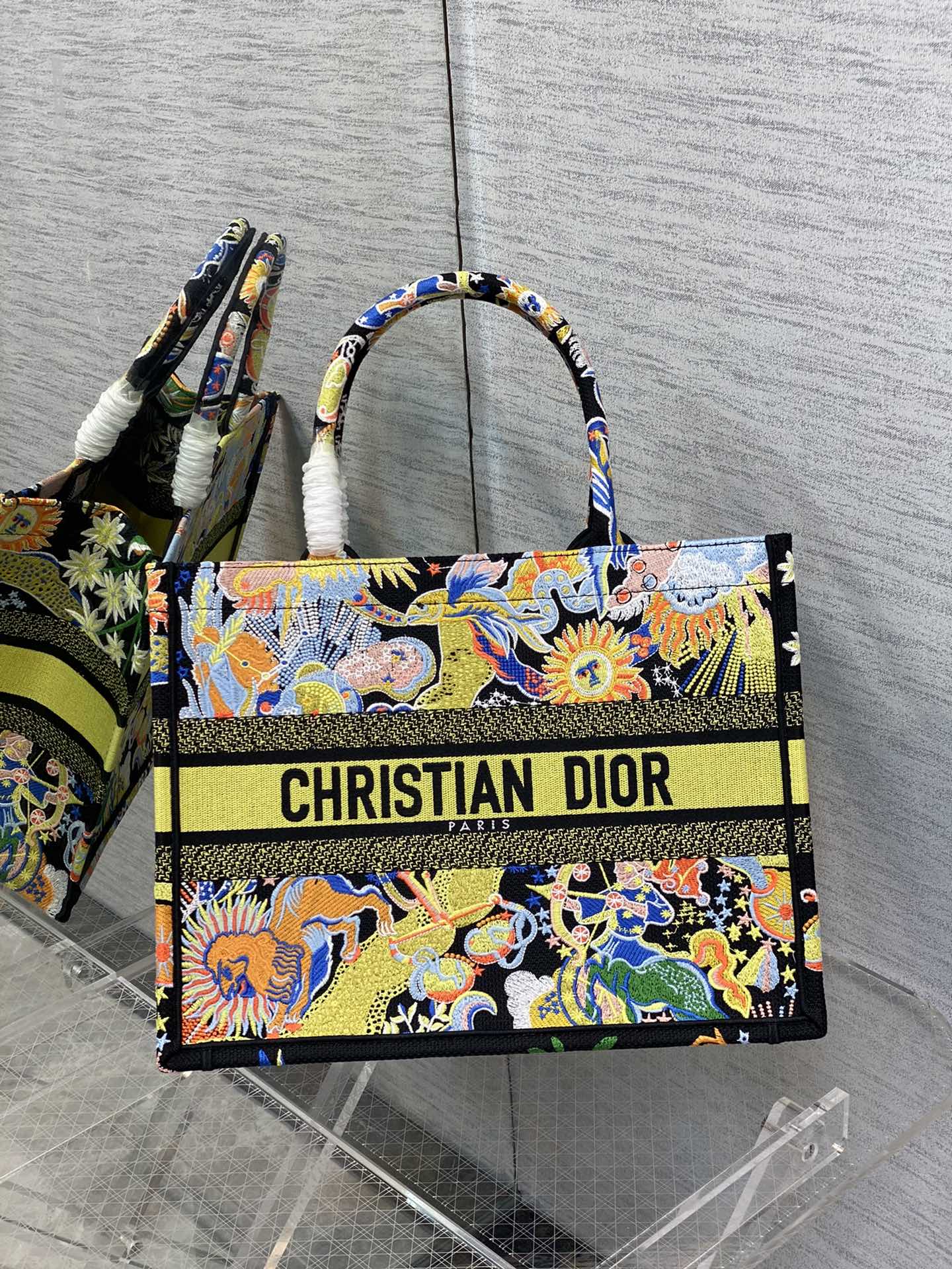 [TOP] Christian Dior Book Tote Bag Zodiac Fantasitico Medium 36.5cm - Black Multicolored