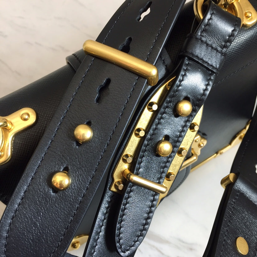 [TOP] PRADA Cahier Leather Bag - Black