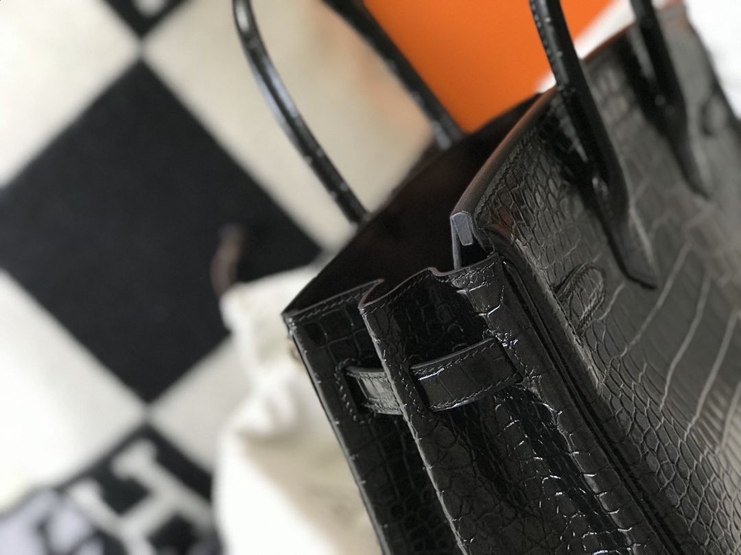 [TOP] HERMES Birkin Crocodile 25CM/30CM- Black & GHW