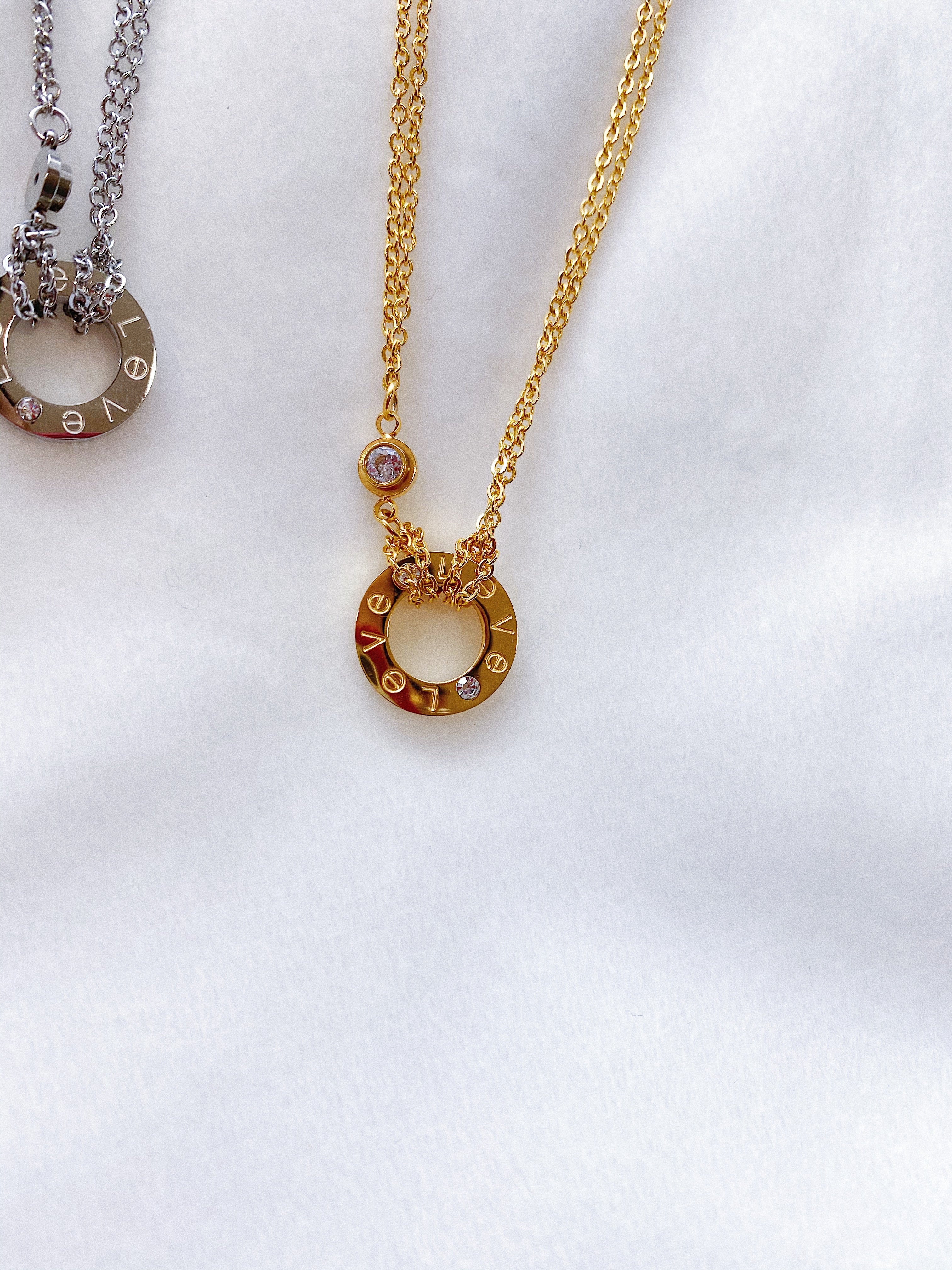 [TOP] Cartier Love Double Chain Necklace