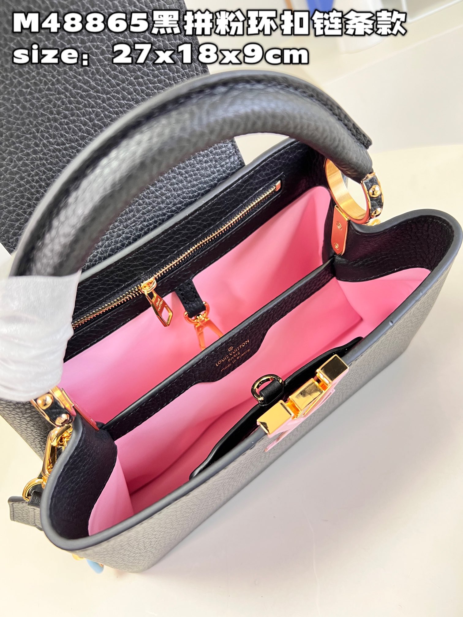 [TOP] Louis Vuitton LV Capucines Bag 3 Sizes- Black