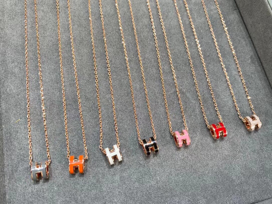 [TOP] HERMES Mini H Logo Necklace