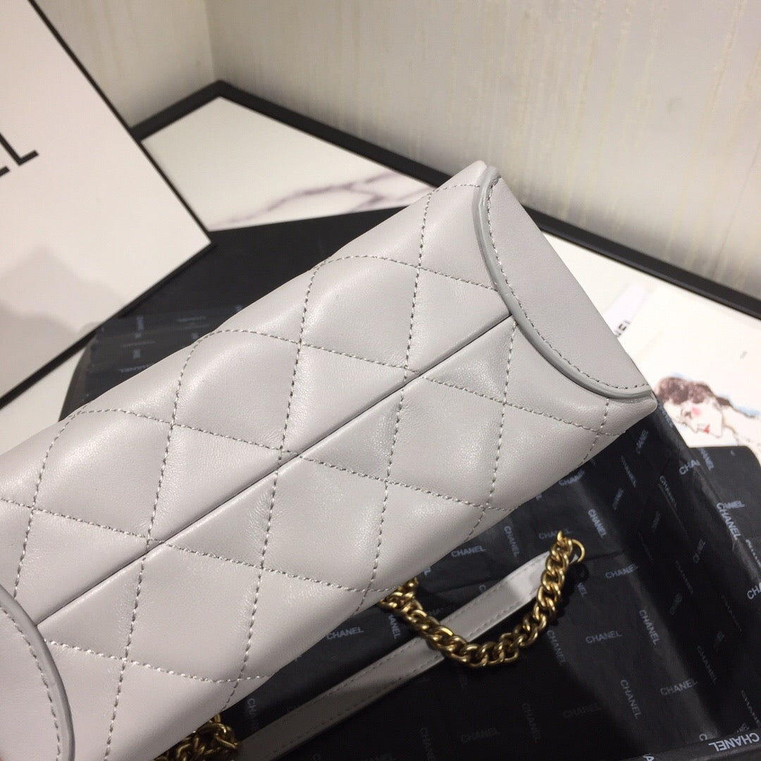 [TOP] CHANEL Trendy Spirit Top Handle Quilted Bag - Grey