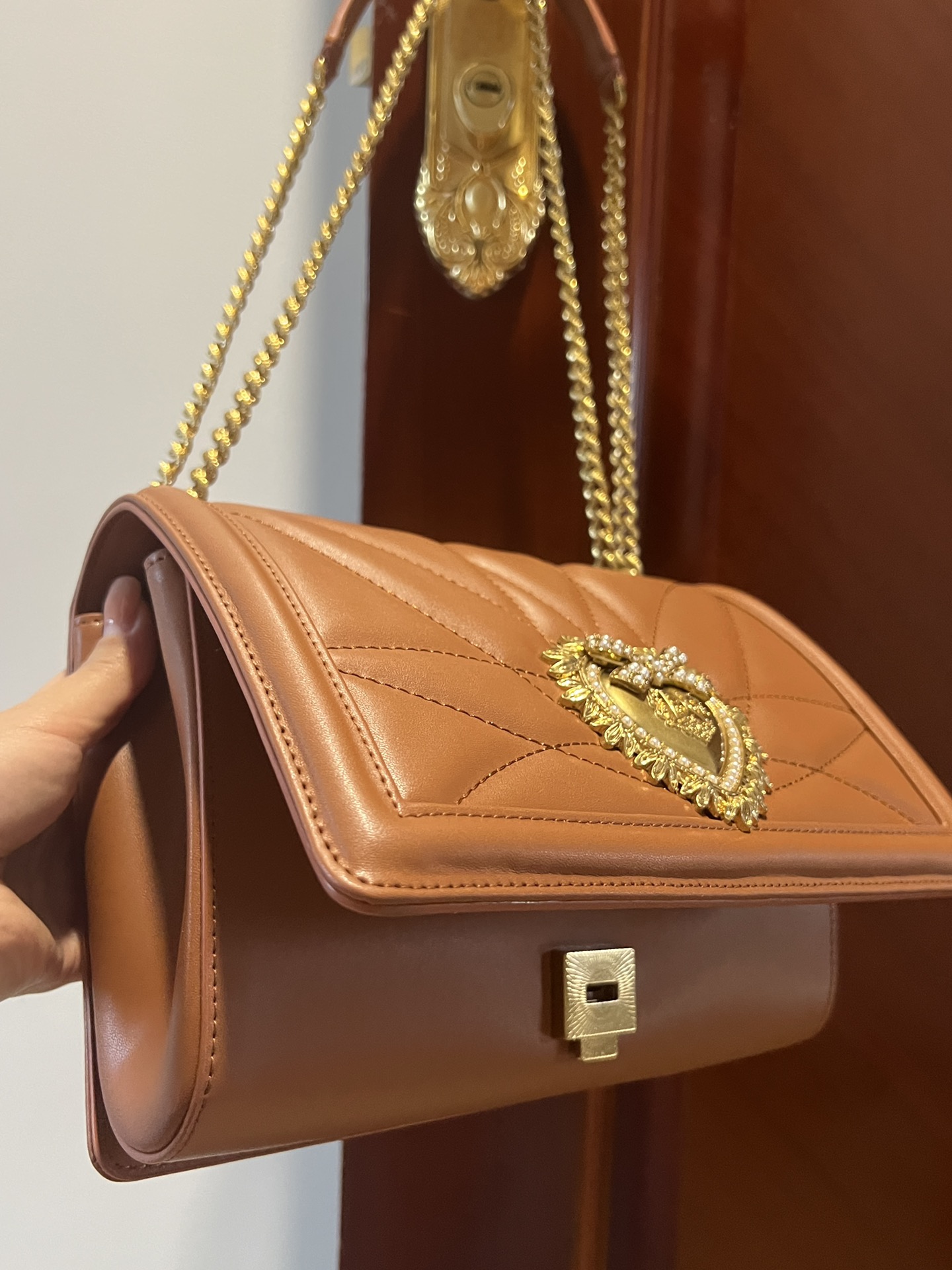 [TOP] Dolce & Gabbana D&G Nappa Leather Devotion Bag 26X18X7.5 - 3 Color