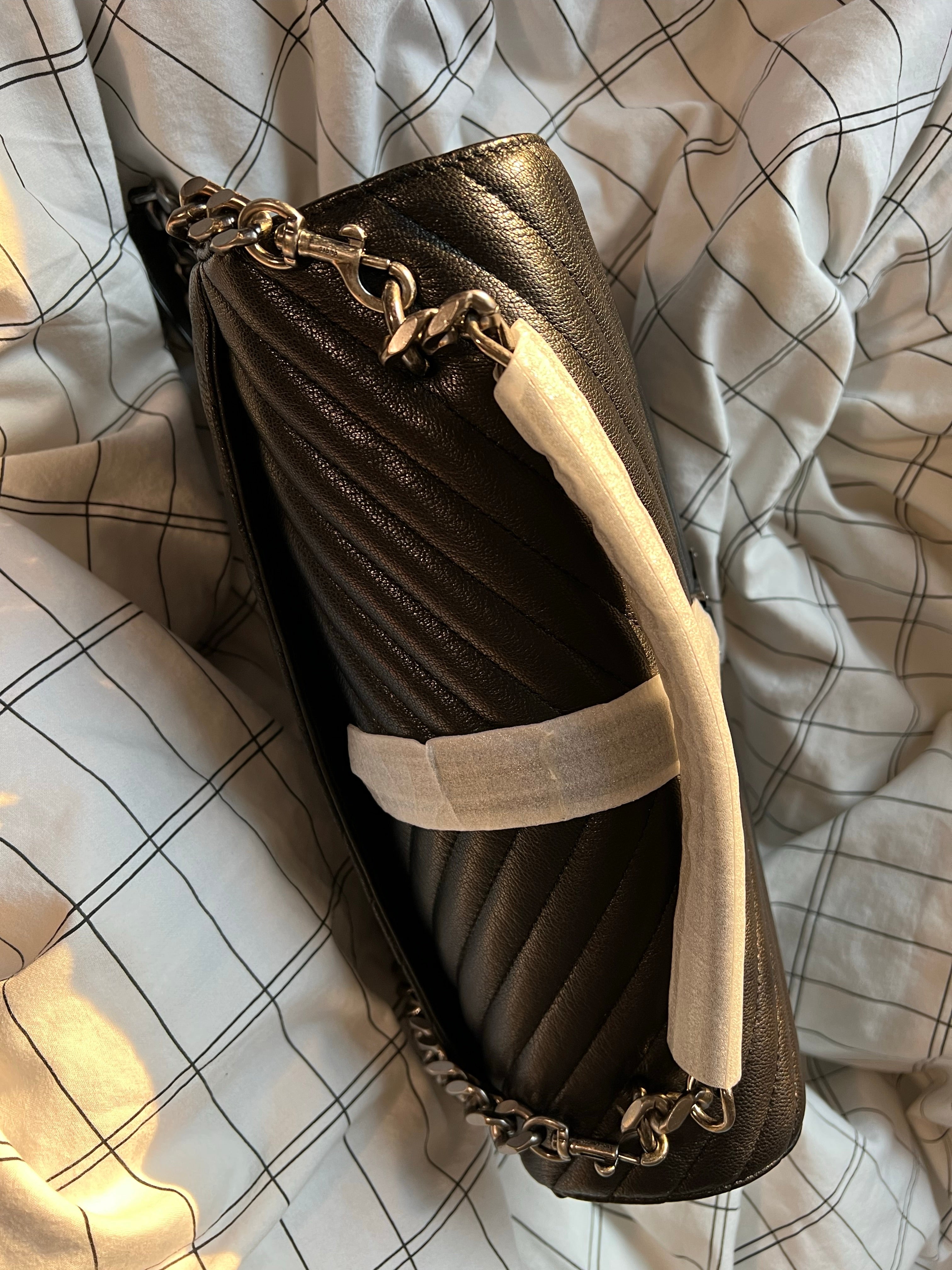 [TOP] Yves Saint Laurent YSL College Medium Top Handle Bag - Black w SHW