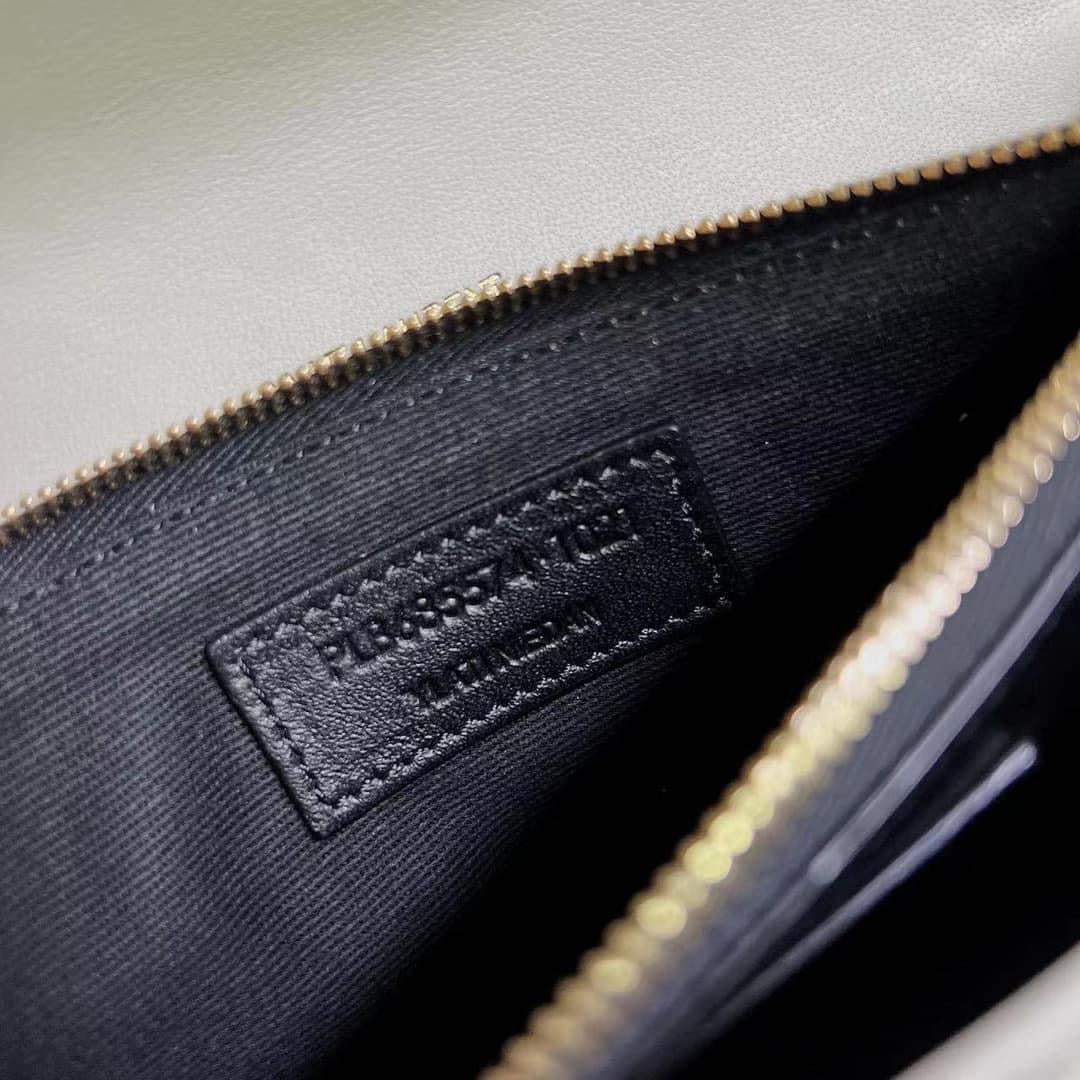 [TOP] Yves Saint Laurent YSL Mini Quilted Envelope Bag - White