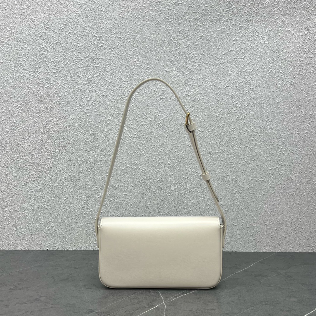 [TOP] CELINE Triomphe Shoulder Bag  21x11x4cm - White