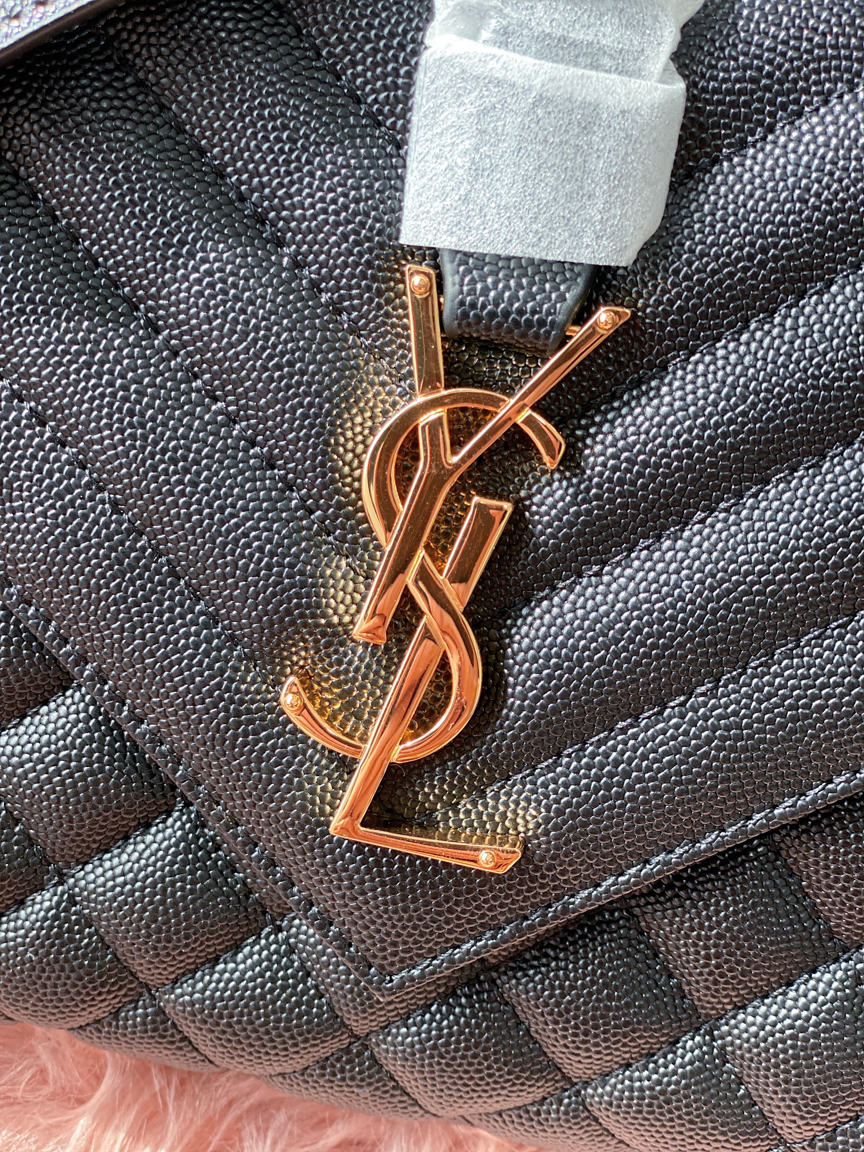 [TOP] Yves Saint Laurent YSL Y.S.L Envelope Shoulder Bag Small 21cm- Black & Gold Hardware